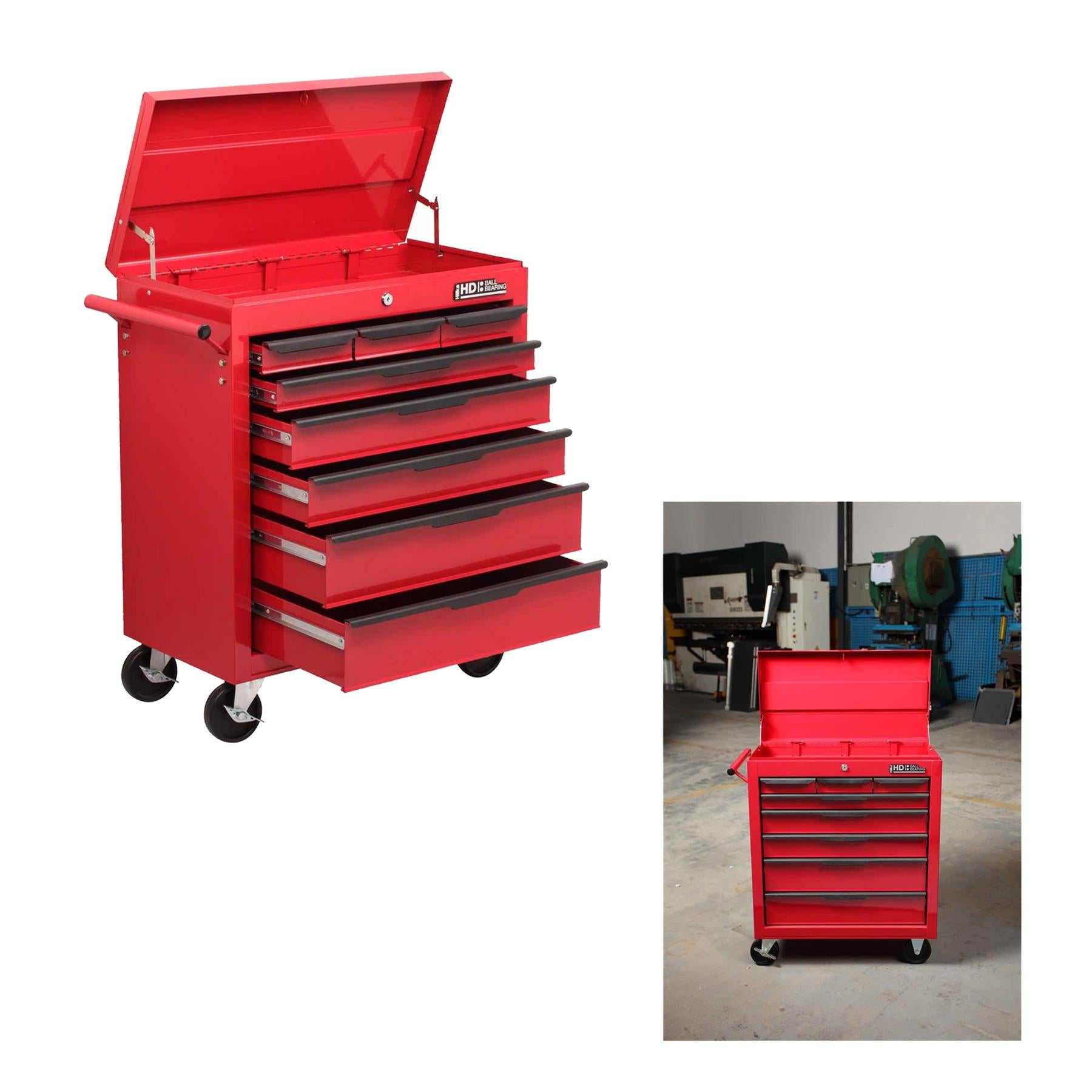 HD 8 Drawer Trolley with Lid Storage