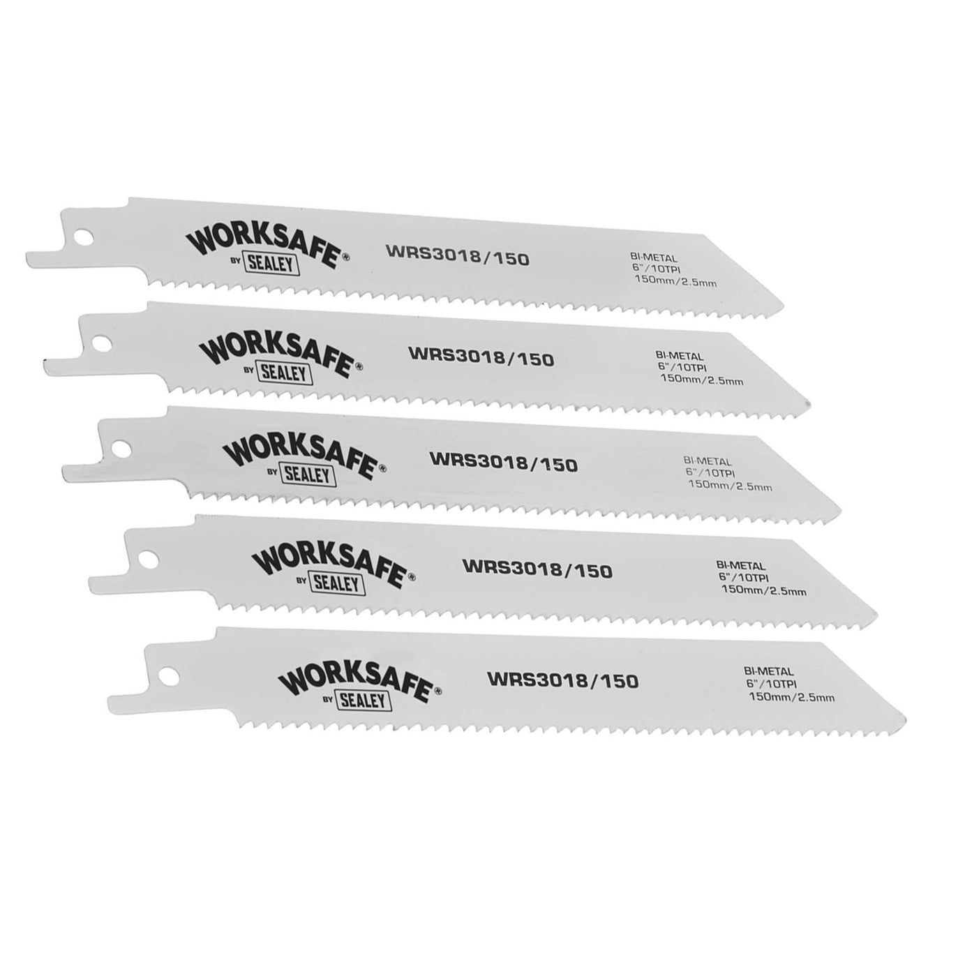 Sealey Reciprocating Saw Blade 150mm 10tpi - Pack of 5