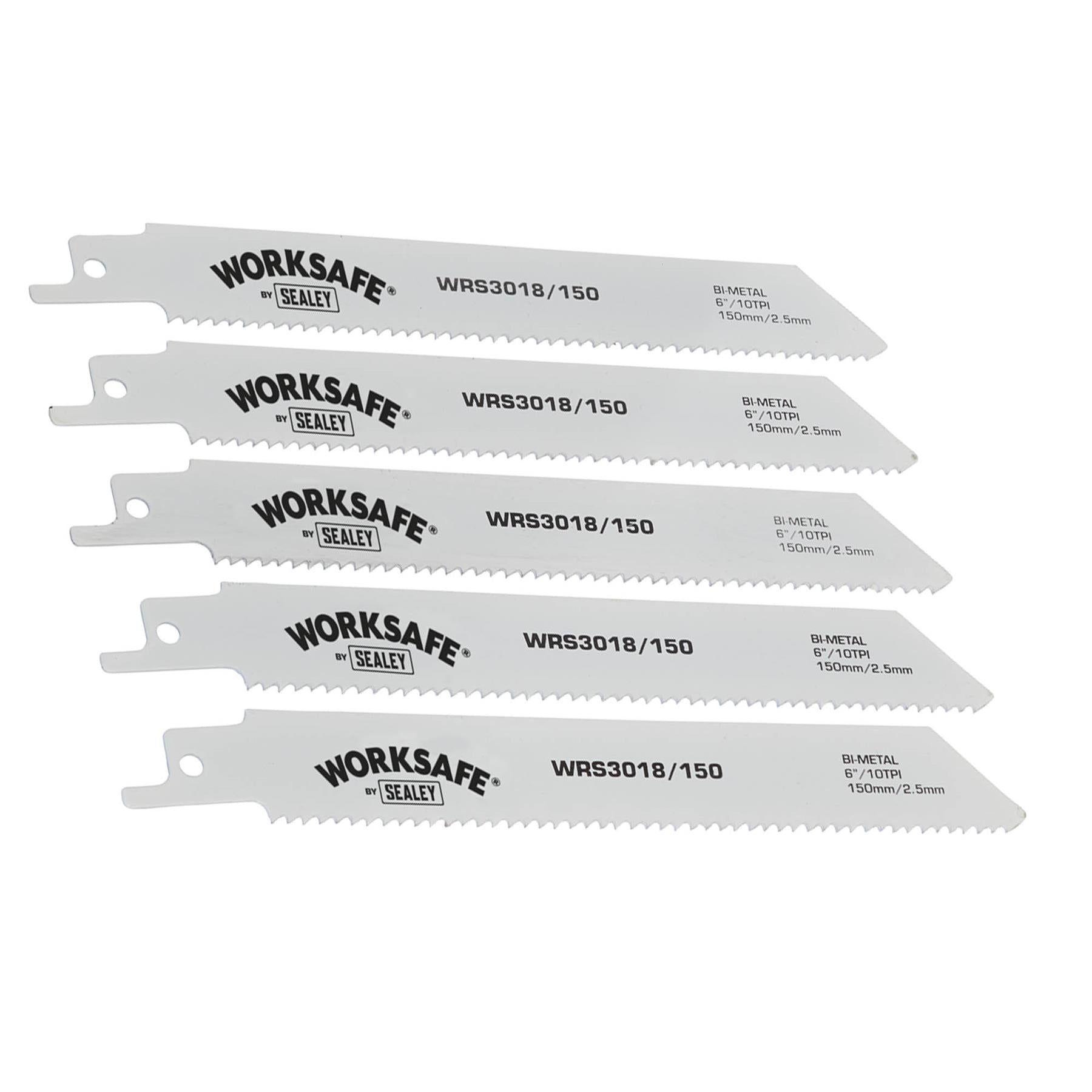 Sealey Reciprocating Saw Blade 150mm 10tpi - Pack of 5
