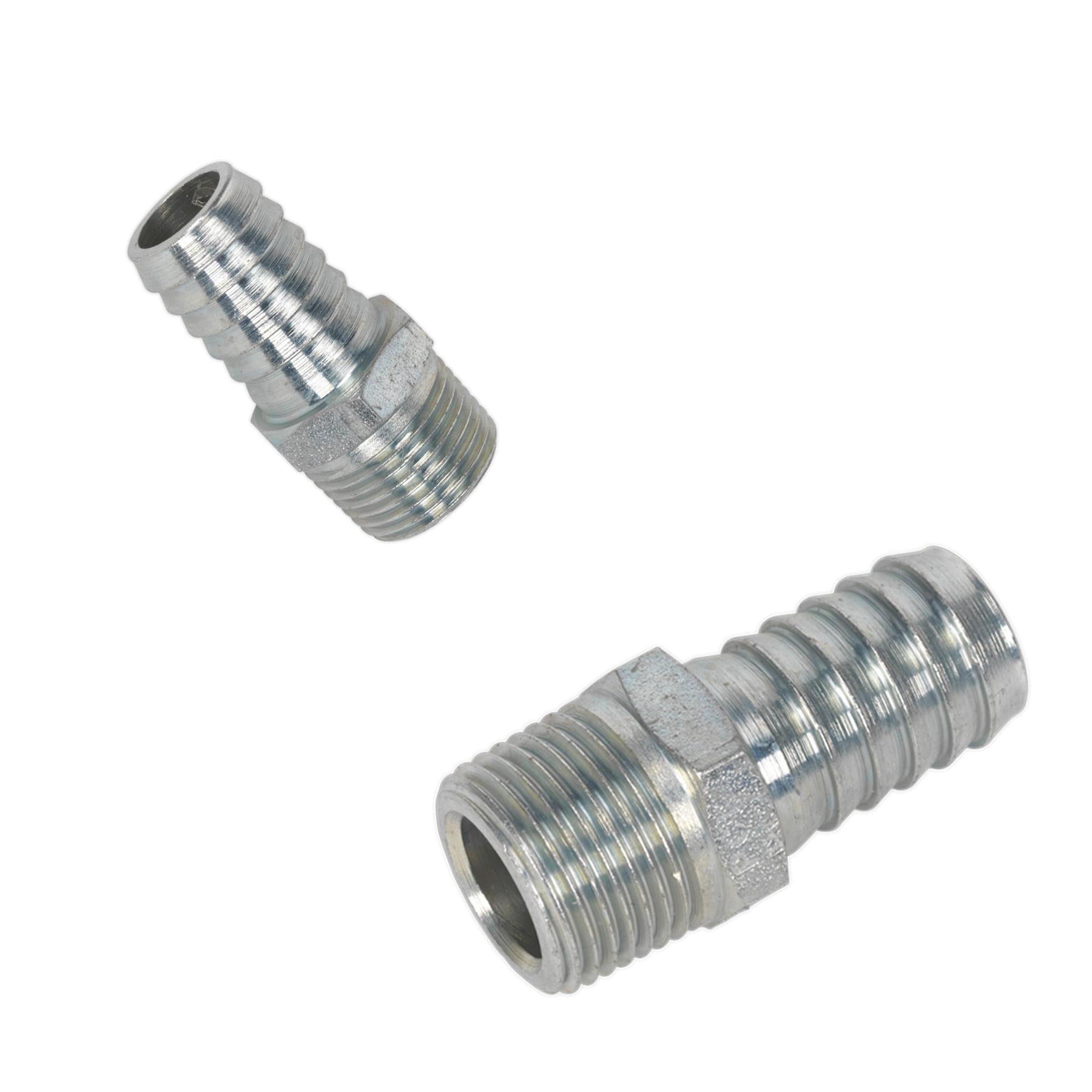 Sealey Screwed Tailpiece Male 3/8"BSPT - 1/2" Hose Pack of 5