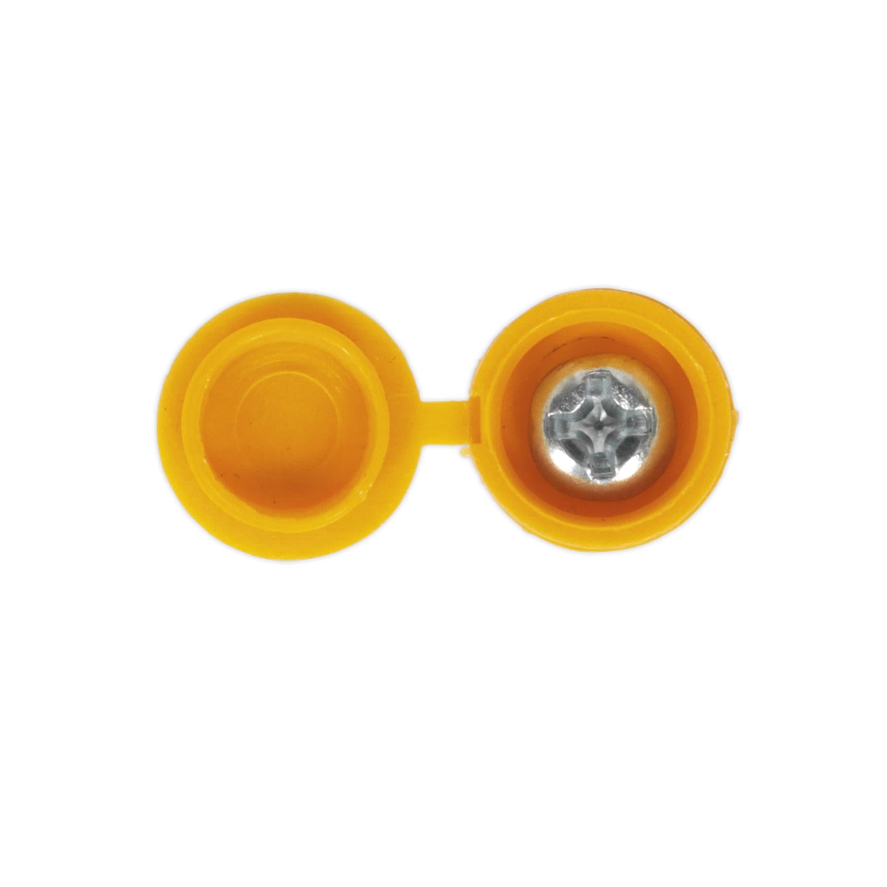 Sealey Numberplate Screw with Flip Cap 4.2 x 19mm Yellow Pk of 50