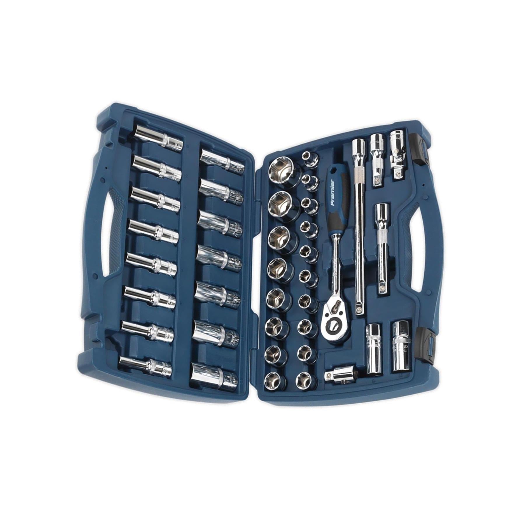 Sealey Socket Set 41pc 1/2"Sq Drive WallDrive® Metric Premier Carry Case