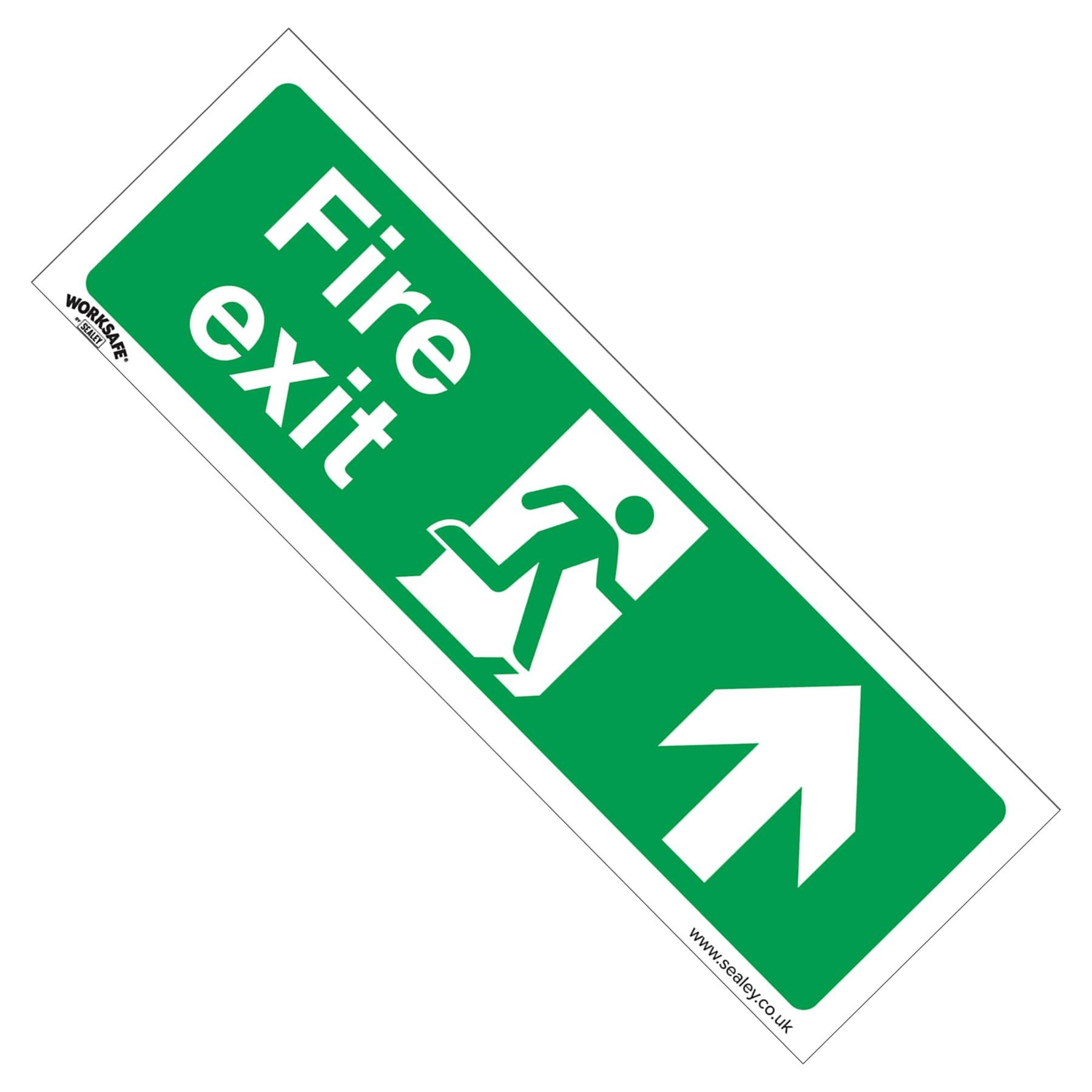 Safe Conditions Safety Sign - Fire Exit (Up) - Self-Adhesive Vinyl