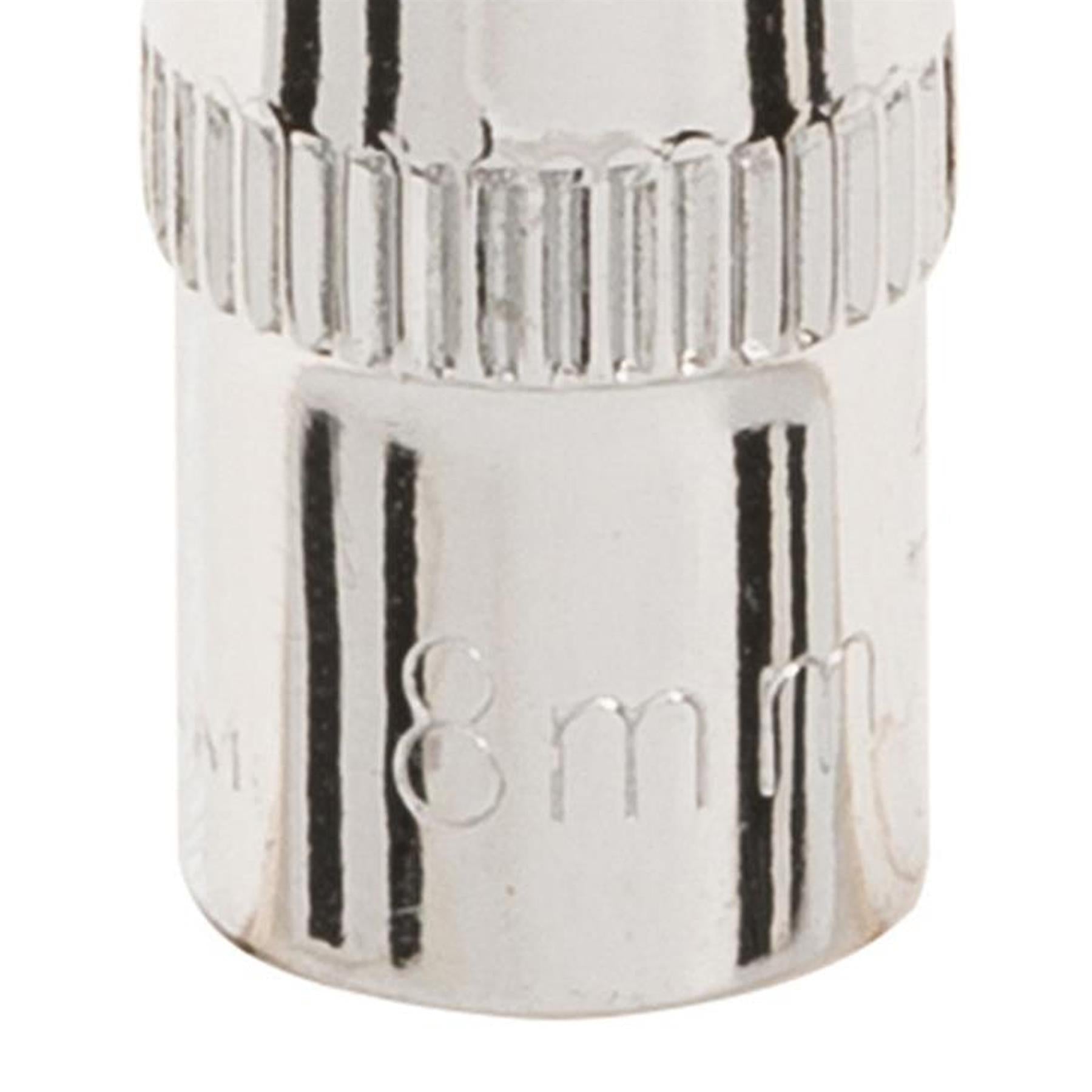 Quality Socket 1/4" Drive Metric Hex Square 8mm Individual Hex Polished Crv