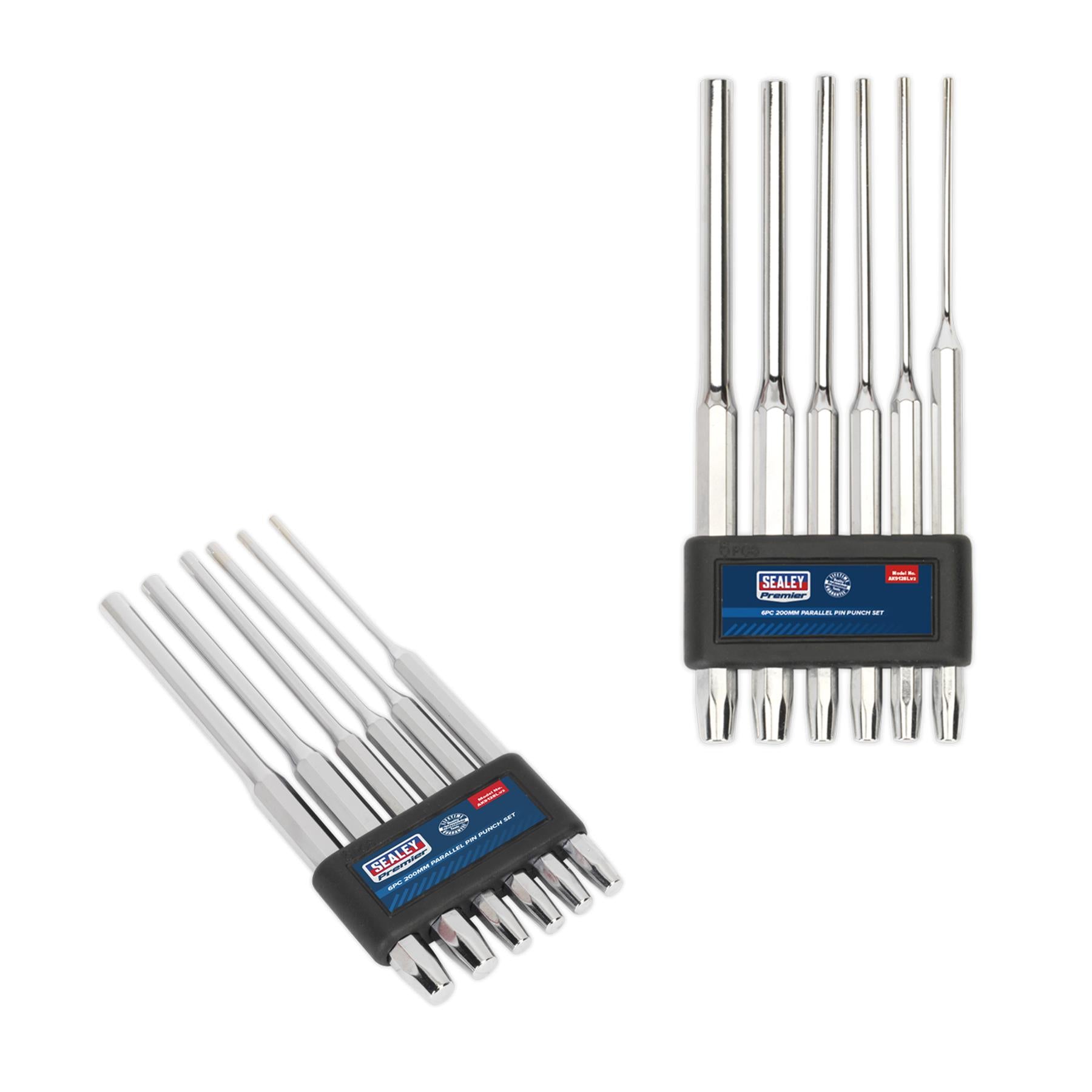 Sealey Parallel Pin Punch Set 6pc 200mm Chrome Vanadium Steel