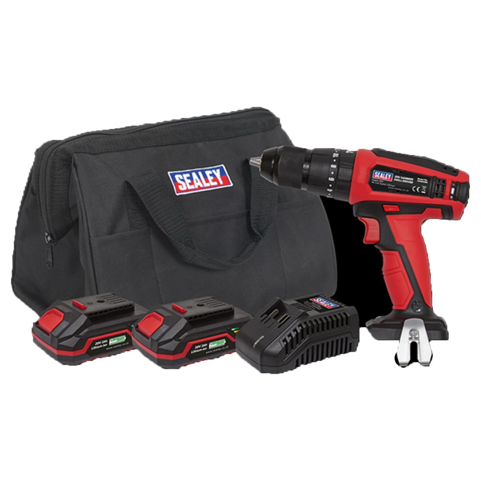 Sealey CP20VDDKIT Hammer Drill/Driver Kit 13mm 20V - 2 Batteries