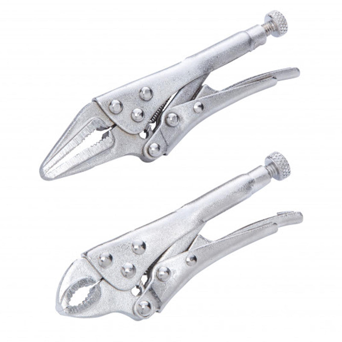 BlueSpot 2PC Mini Adjustable Locking Long Nose Mole Vice Grip Small Pliers 100mm &  125mm