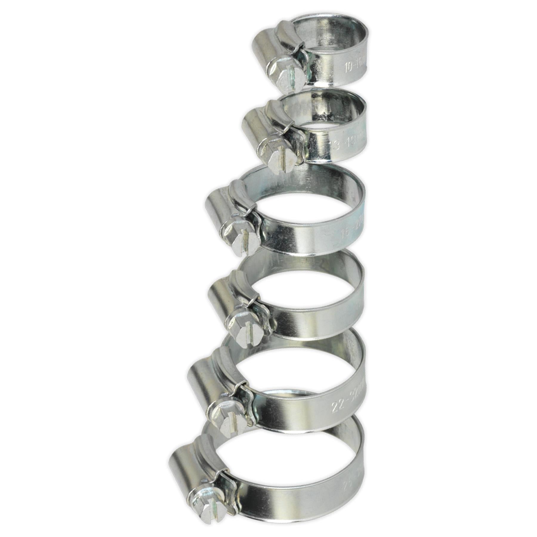 Sealey Hose Clip Assortment 30pc 8-29mm Zinc Plated
