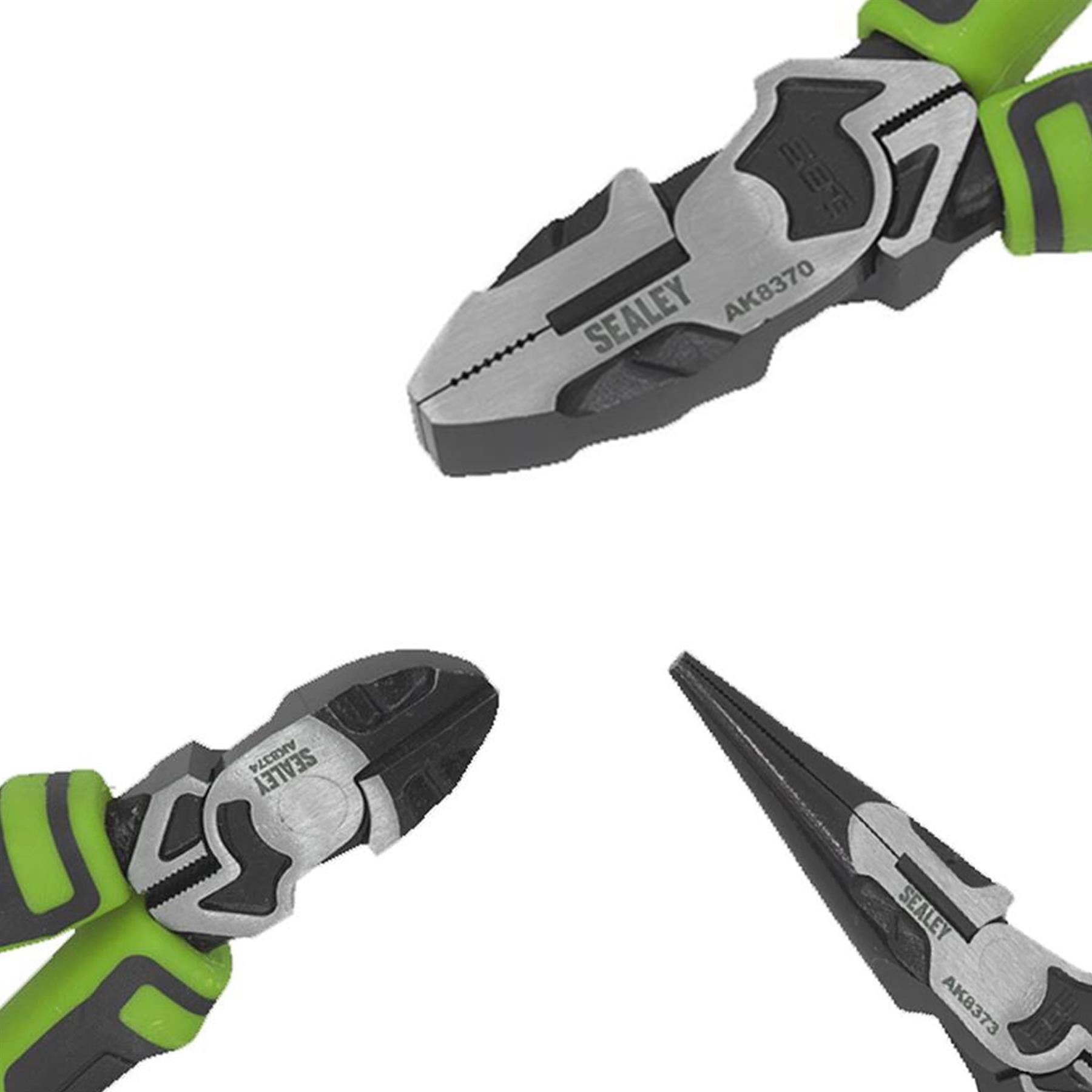 Sealey Pliers Set High Leverage 3pc Hi-Vis Green