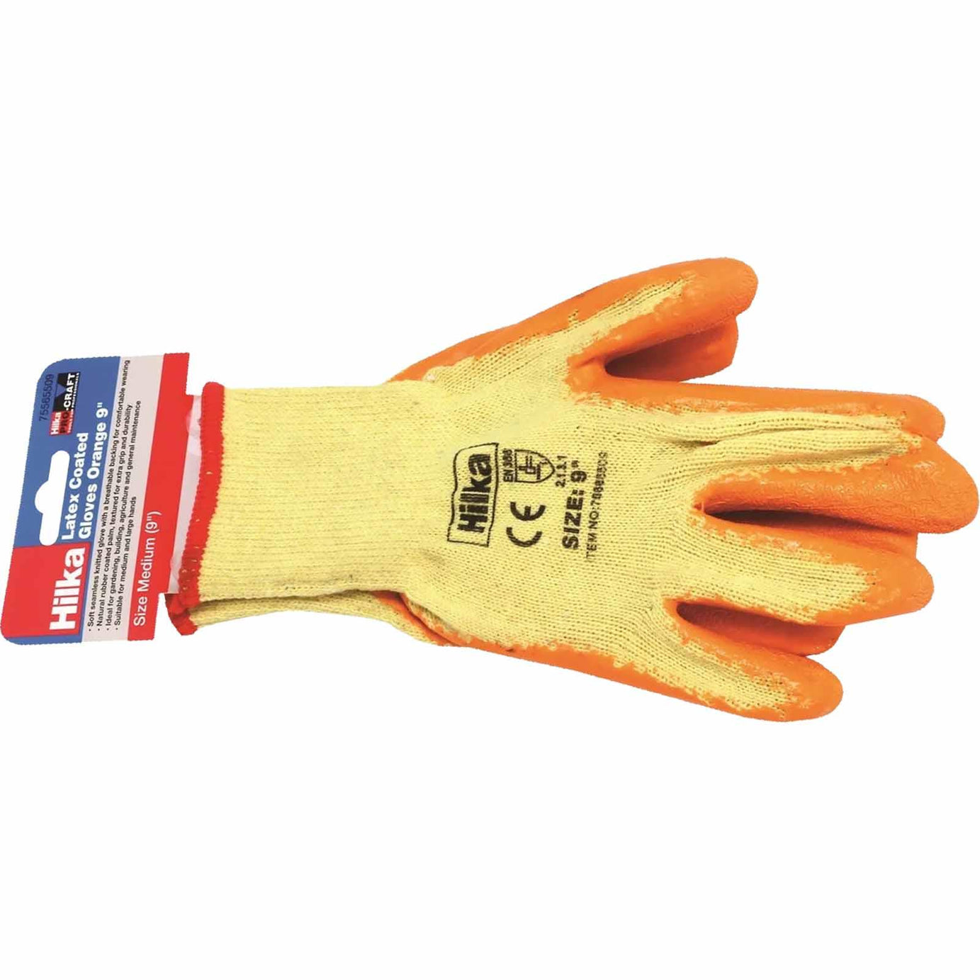 Orange Latex Coated Work Gloves