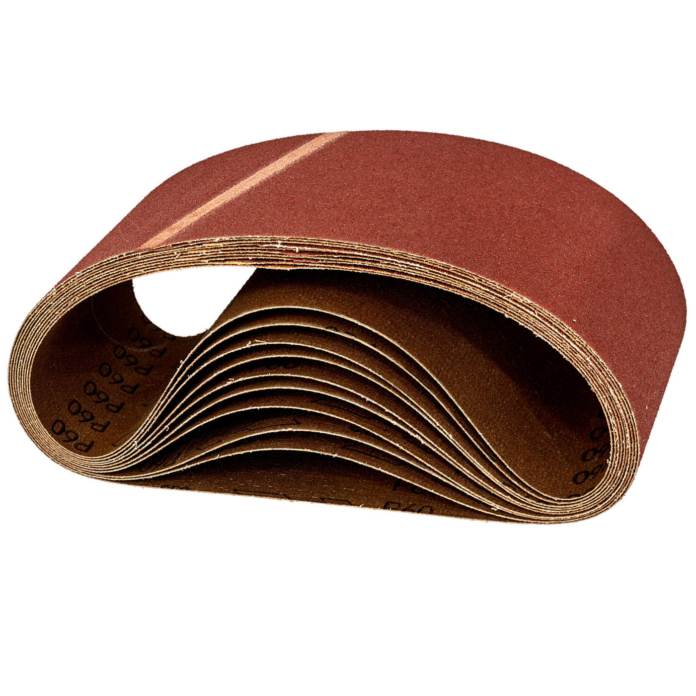 Sanding Belt 100 x 620mm 60Grit - Pack of 10.Aluminium oxide resin bonded Sealey