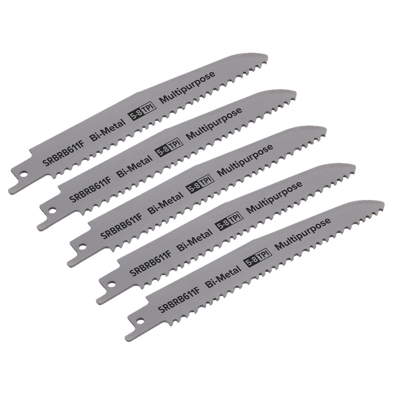 Sealey Reciprocating Saw Blade Multipurpose 150mm 5-8tpi-Pack of 5