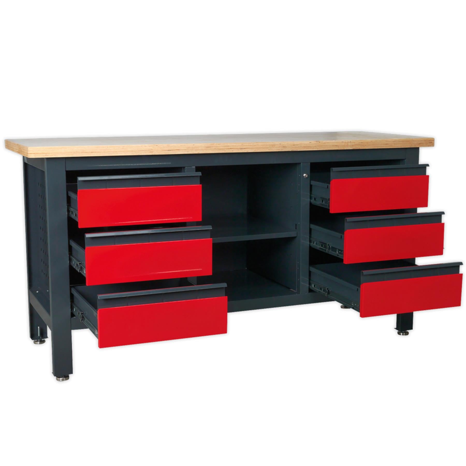 Sealey Workstation with 6 Drawers & Open Storage