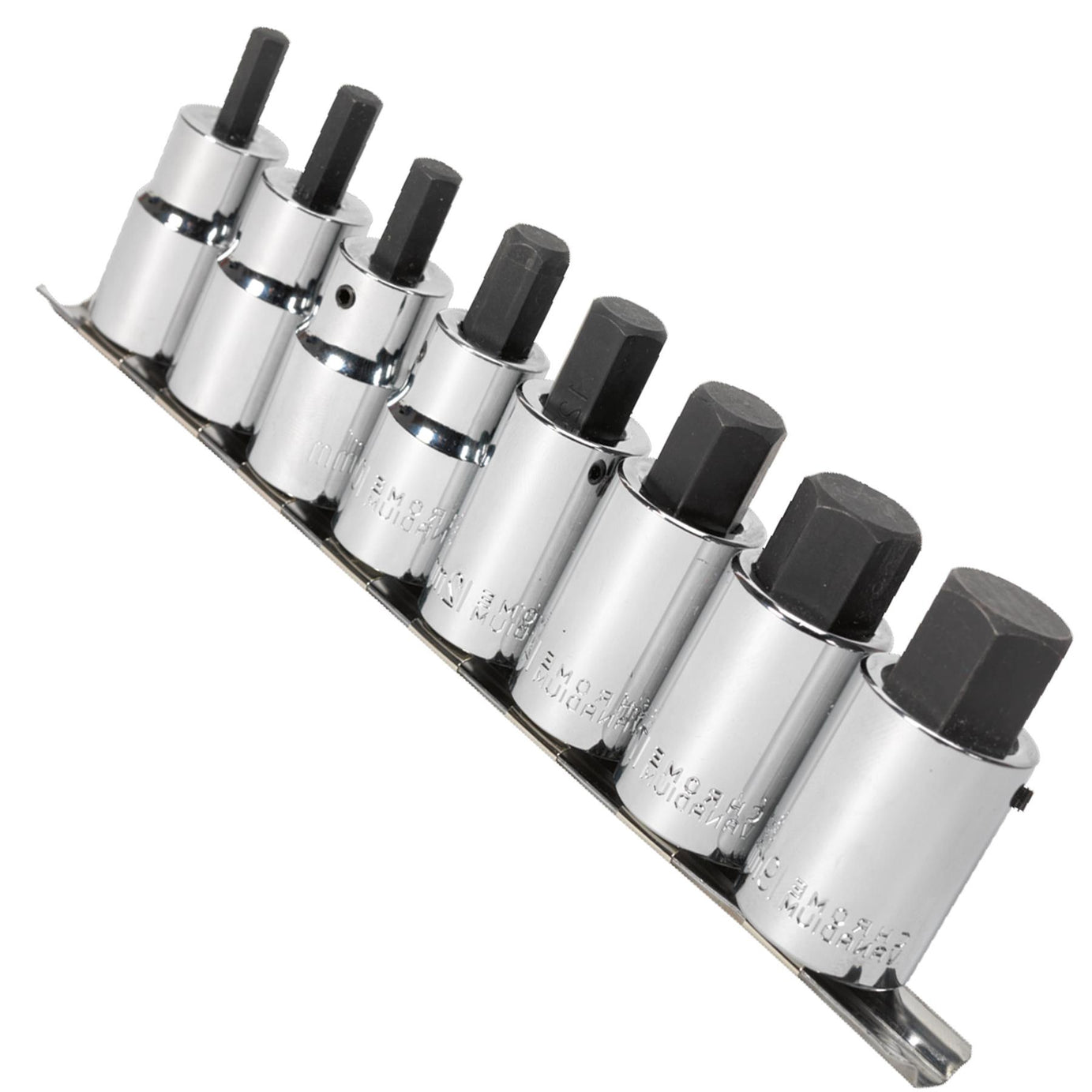 Sealey Hex Socket Bit Set 8pc 1/2"Sq Drive Metric