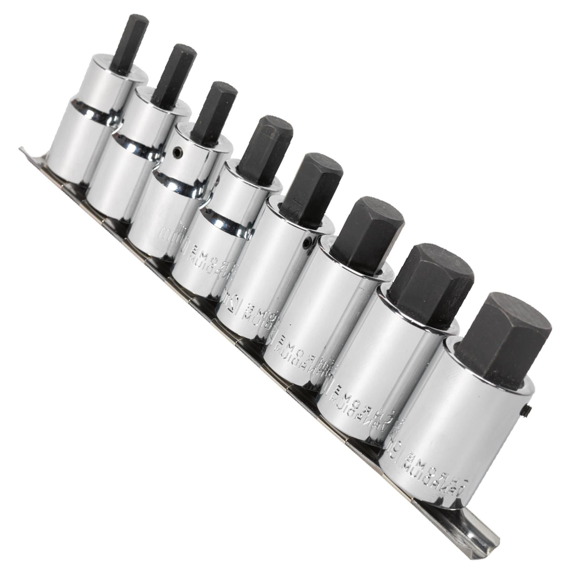 Sealey Hex Socket Bit Set 8pc 1/2"Sq Drive Metric