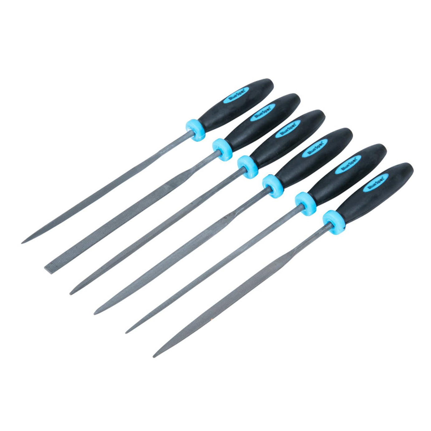 6 Piece Mini File Set With Storage Pouch Lifetime Guarantee Professional Tool Bluespot