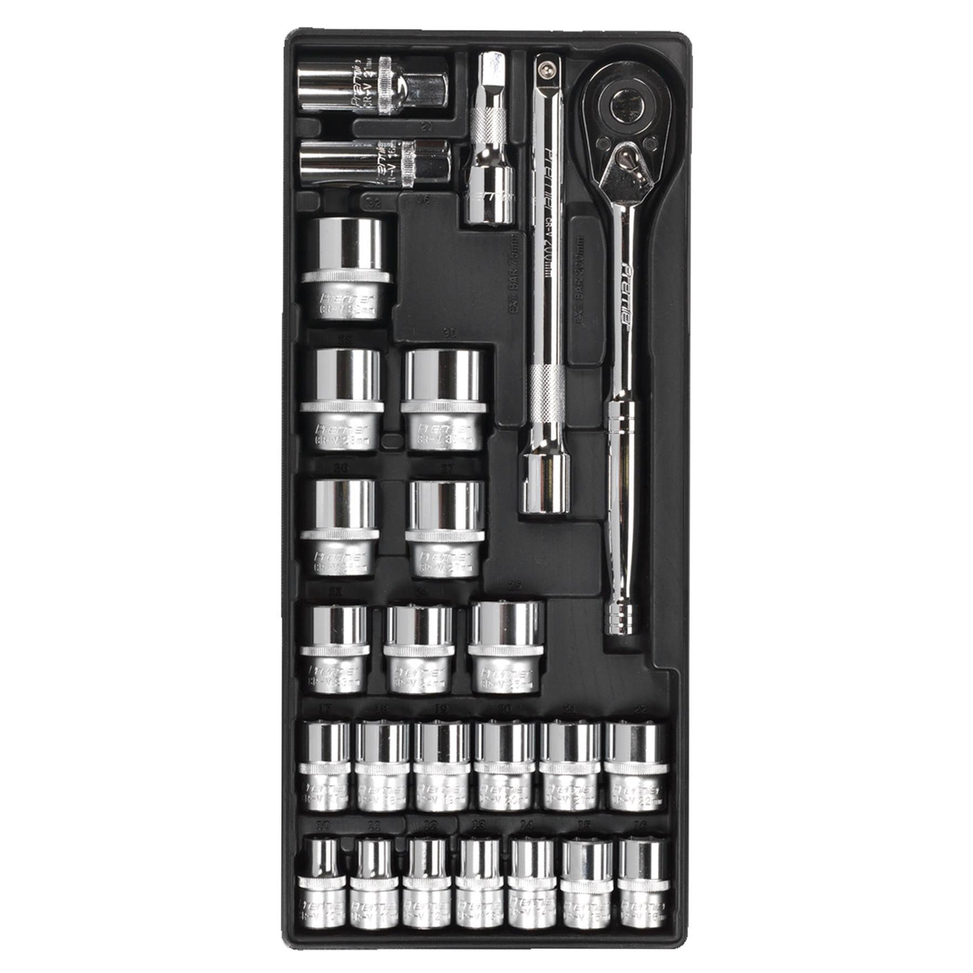 Sealey Tool Tray with Socket Set 26pc 1/2"Sq Drive