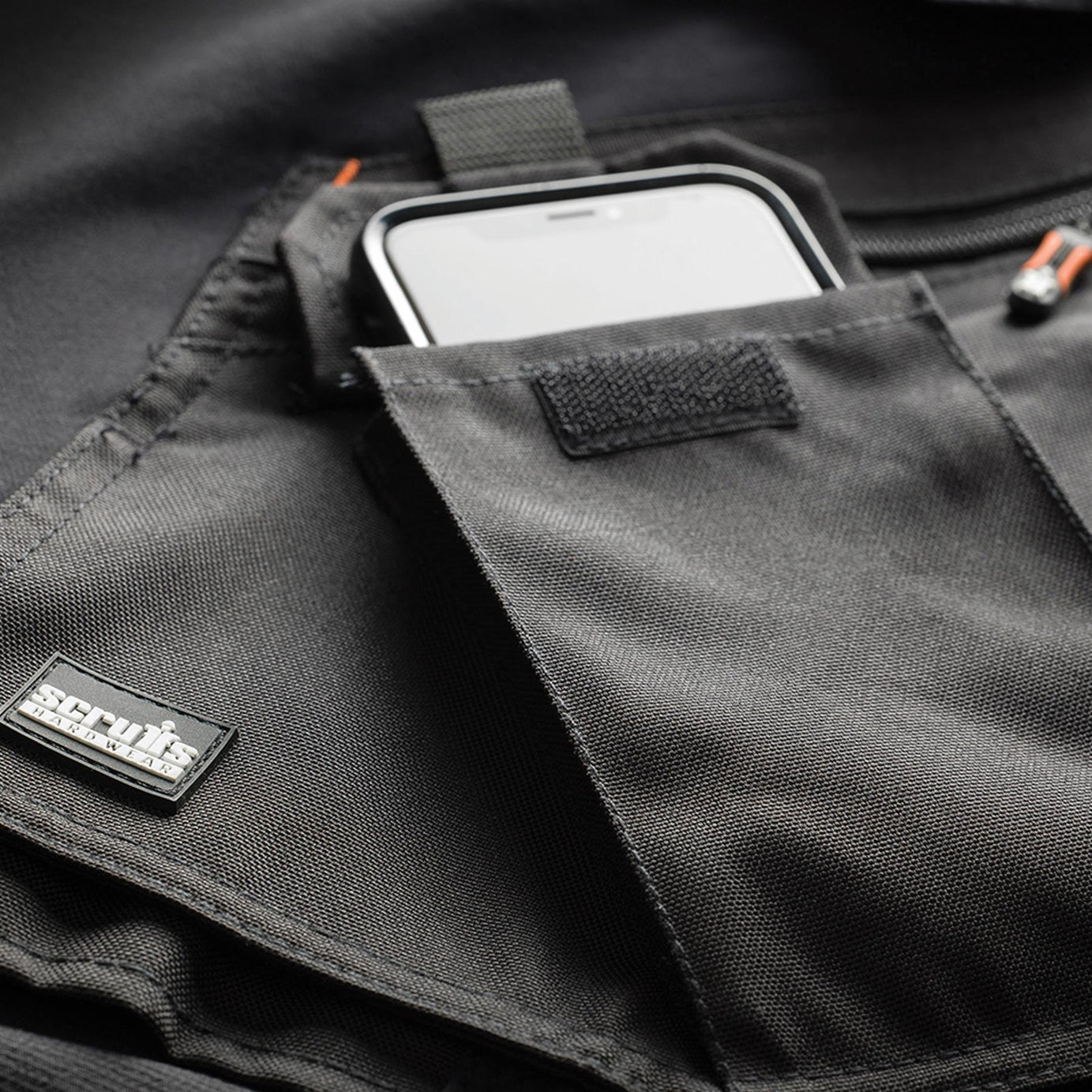 Scruffs Black Flex Work Flexible Slim Fit Trousers - Pro Flex Plus Holster 40R