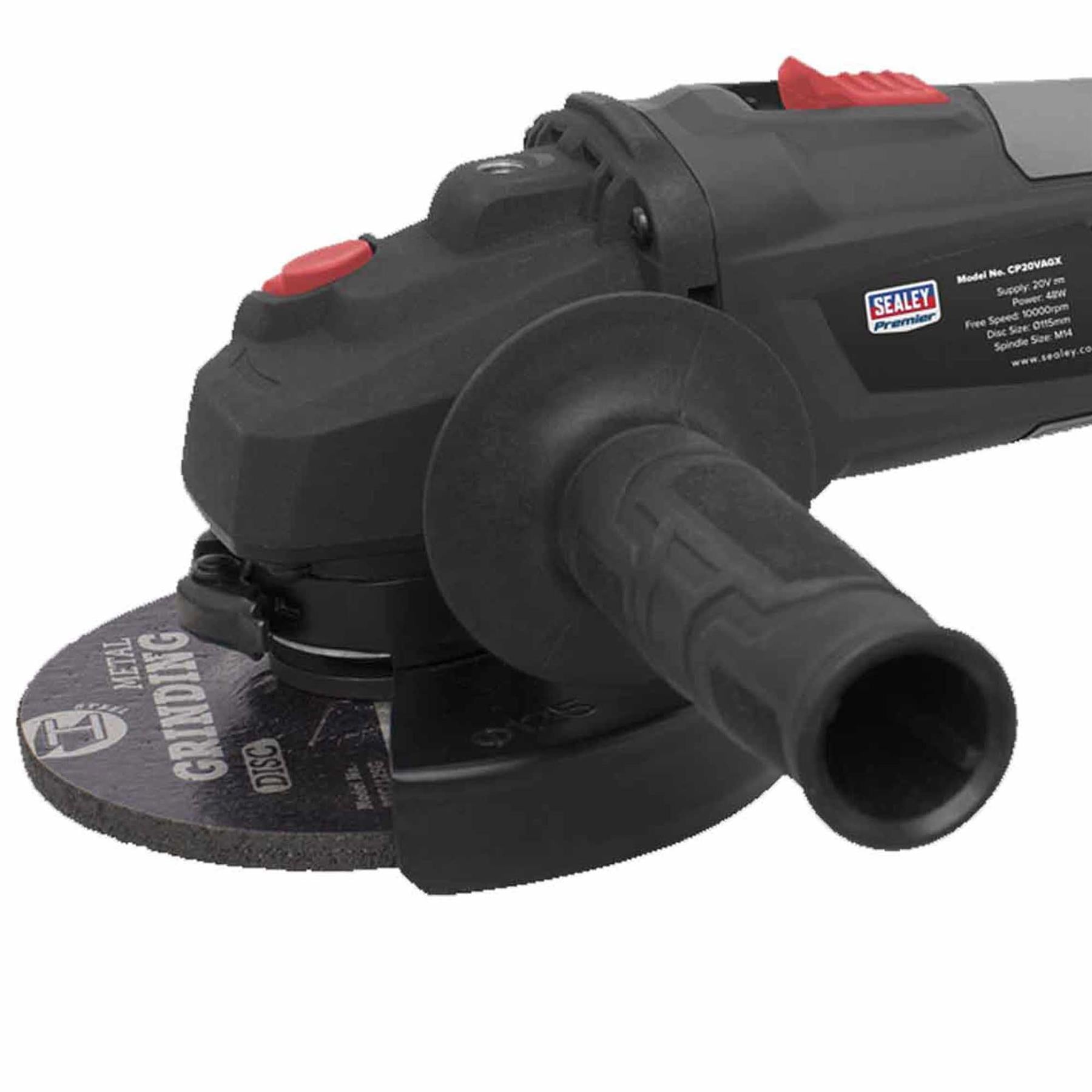Sealey Brushless Angle Grinder Kit 20V - 2 Batteries Lightweight And Compact Design