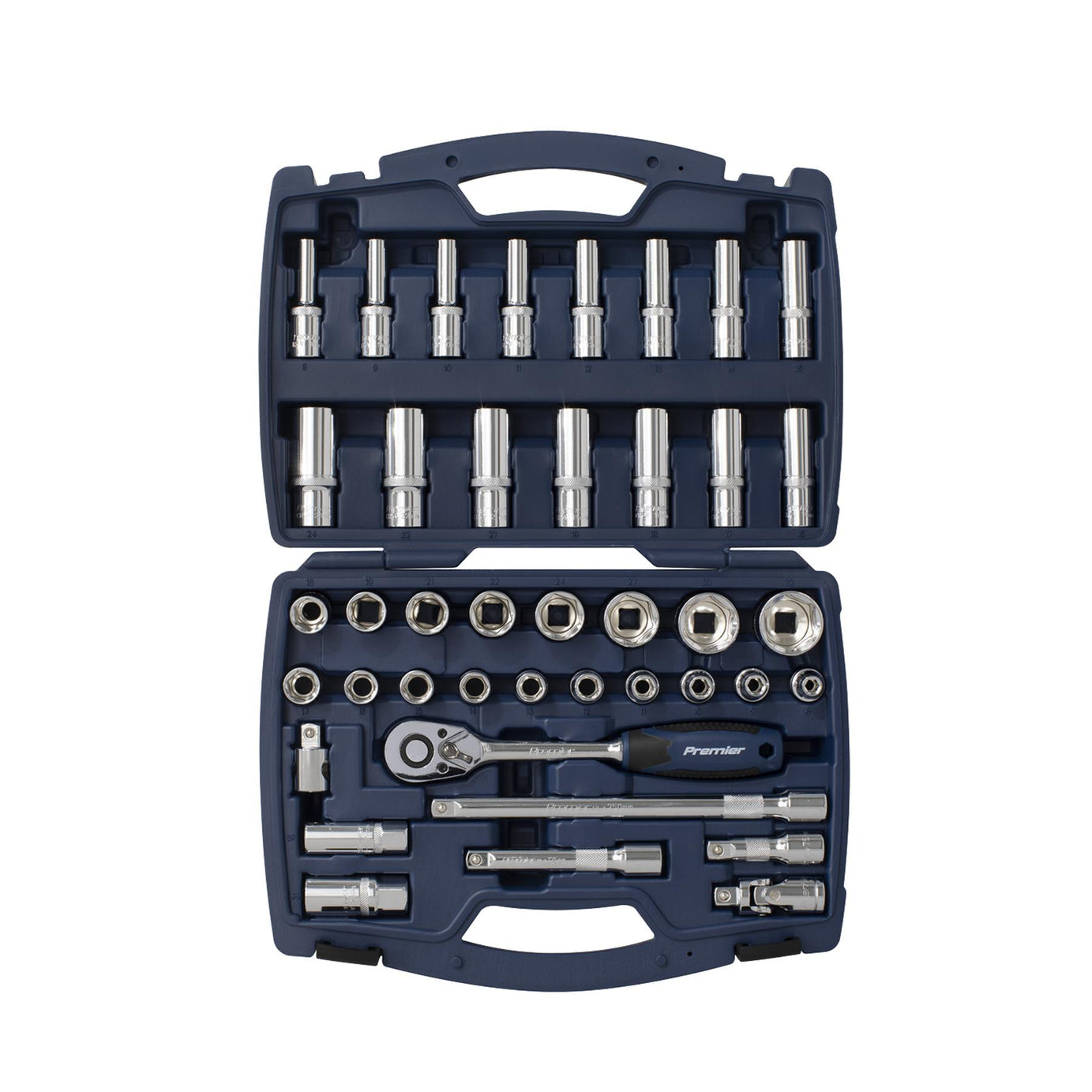 Sealey Socket Set 41pc 1/2"Sq Drive WallDrive® Metric Premier Carry Case