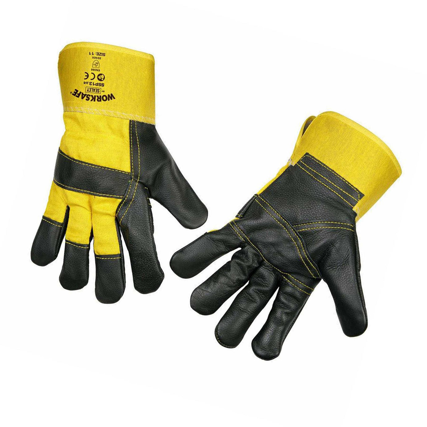 Sealey Rigger's Gloves Hide Palm - Pack of 6 Pairs