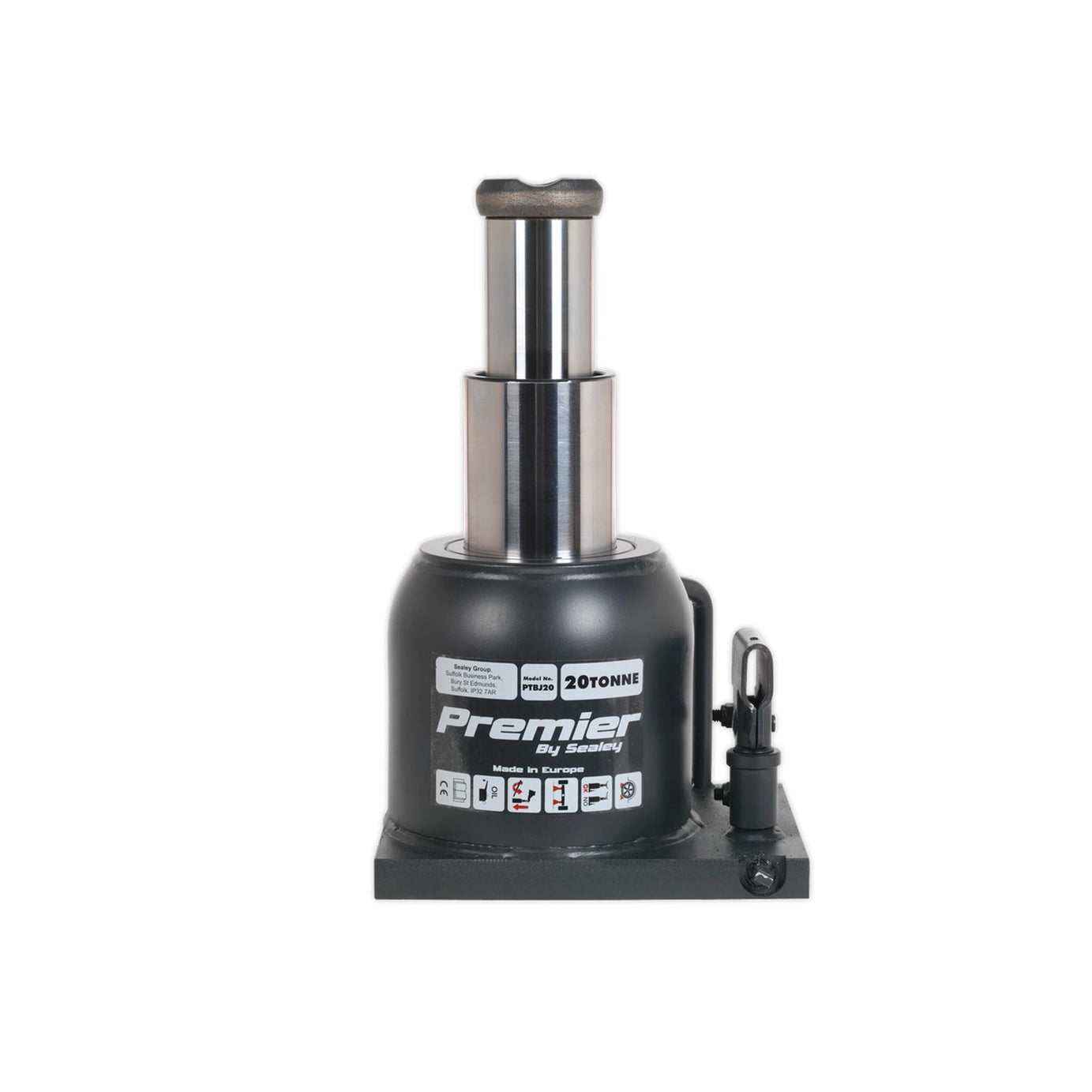 Sealey Premier Telescopic Bottle Jack 20tonne Safety Overload Valve