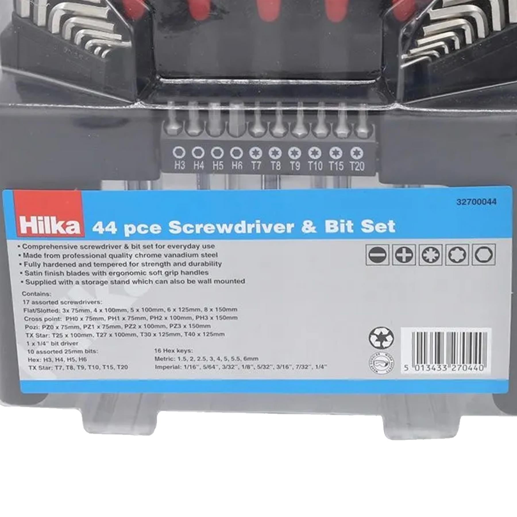 Hilka Screwdriver & Bit Set 44pce