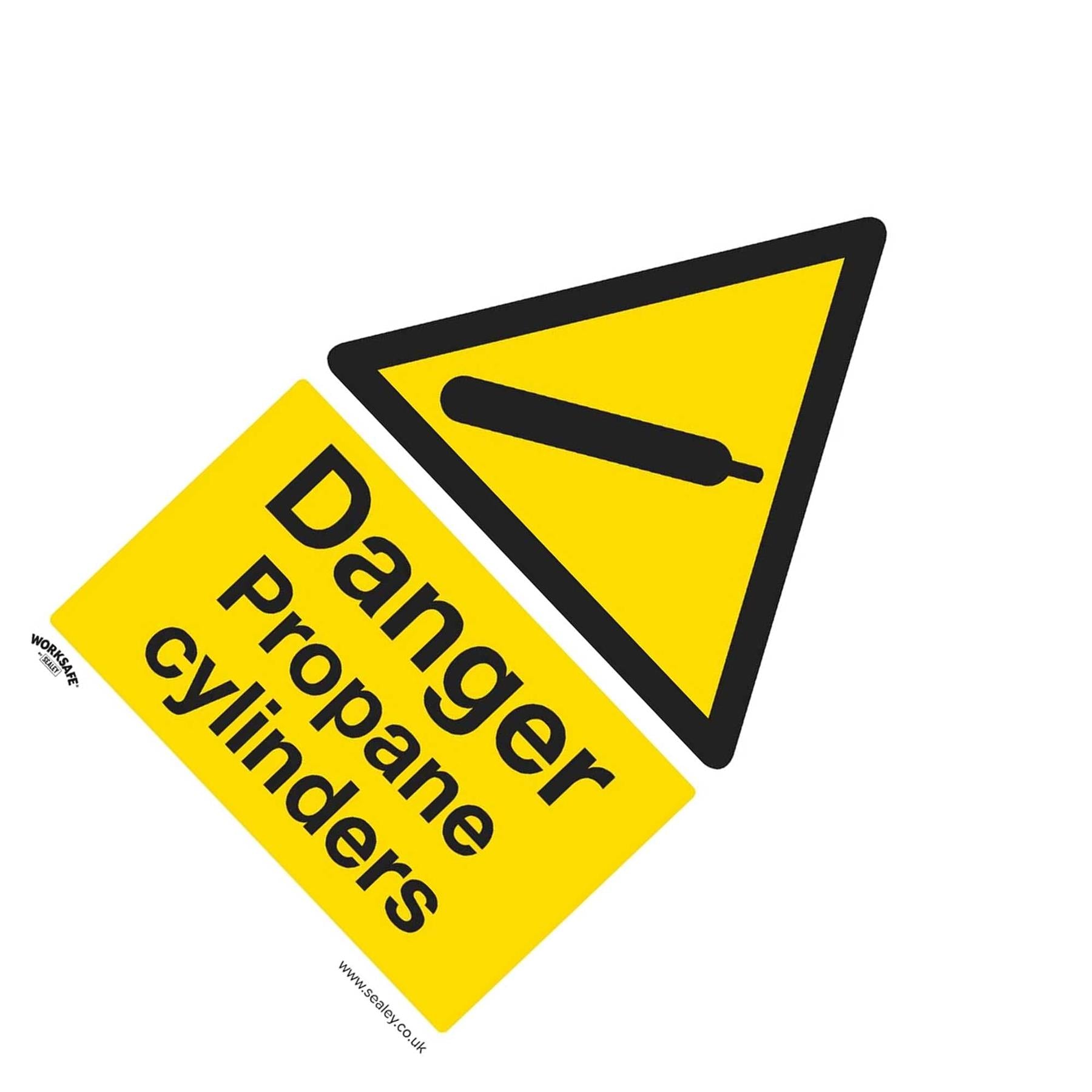Warning Safety Sign - Danger Propane Cylinders - Rigid Plastic