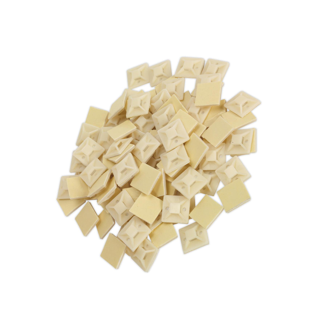 Sealey Self-Adhesive Cable Tie Mount 25 x 25mm White Pack of 100