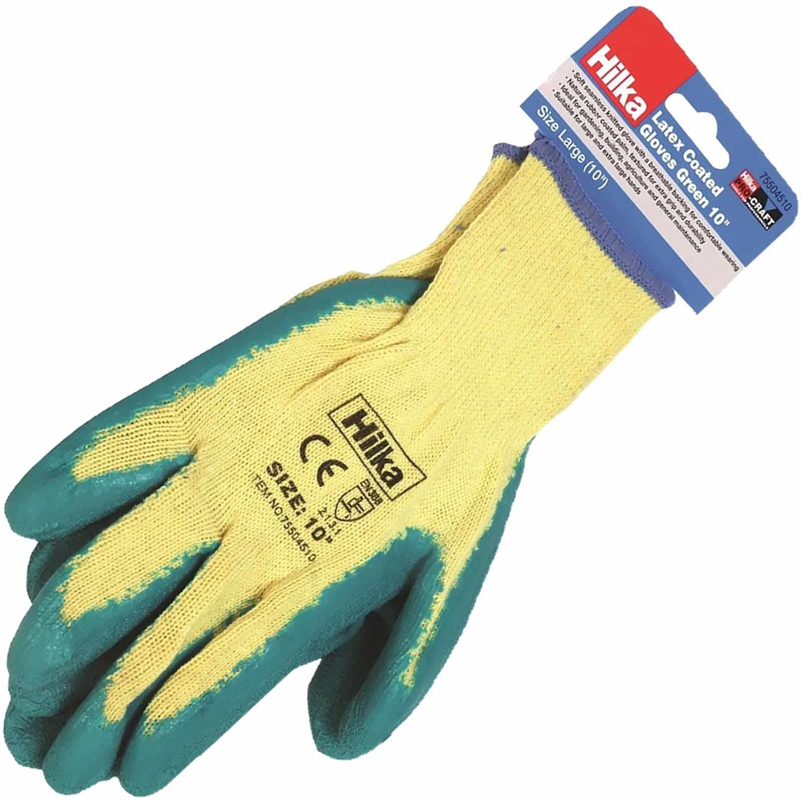 Green Latex Coated Work Gloves