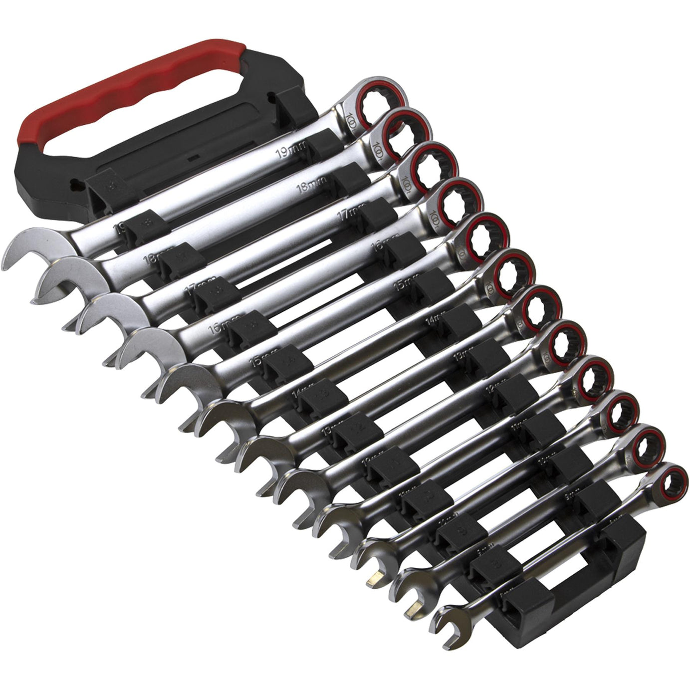 Sealey Ratchet Combination Spanner Set 12pc Metric Platinum Series