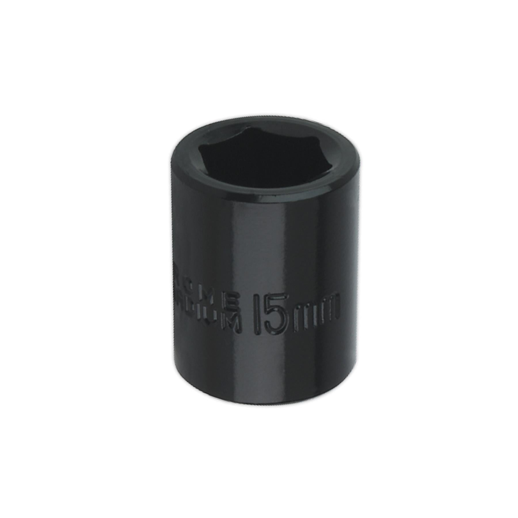 Sealey Impact Socket 15mm 3/8"Sq Drive Chrome Vanadium