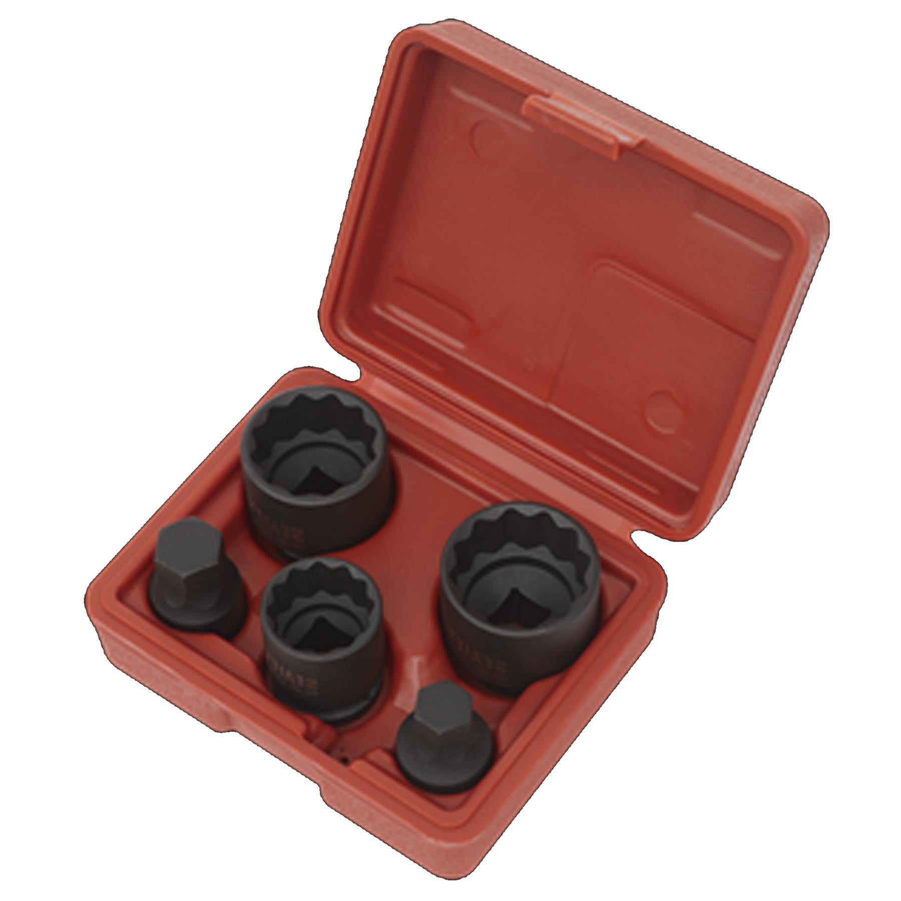 Sealey Impact Hub Socket & Socket Bit Set 5pc 12-Point 1/2"Sq Drive