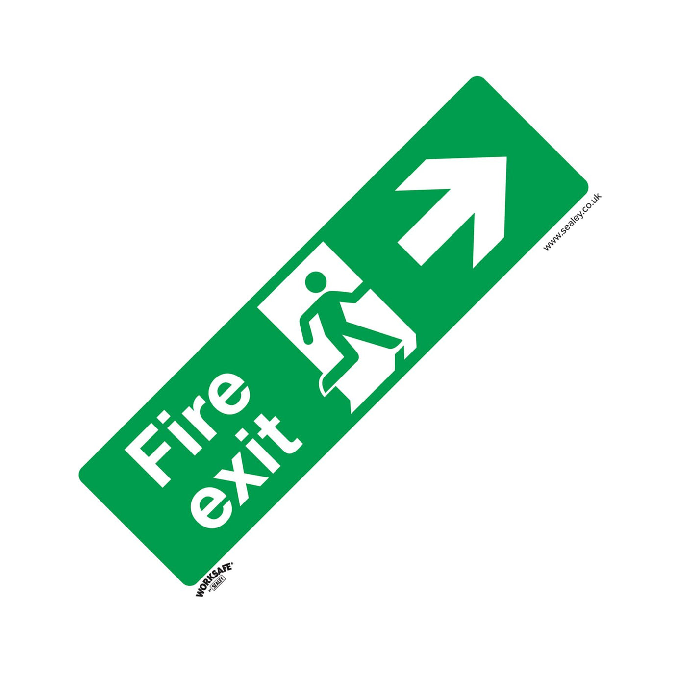 Sealey Safety Sign - Fire Exit (Right) - Rigid Plastic - Pack of 10