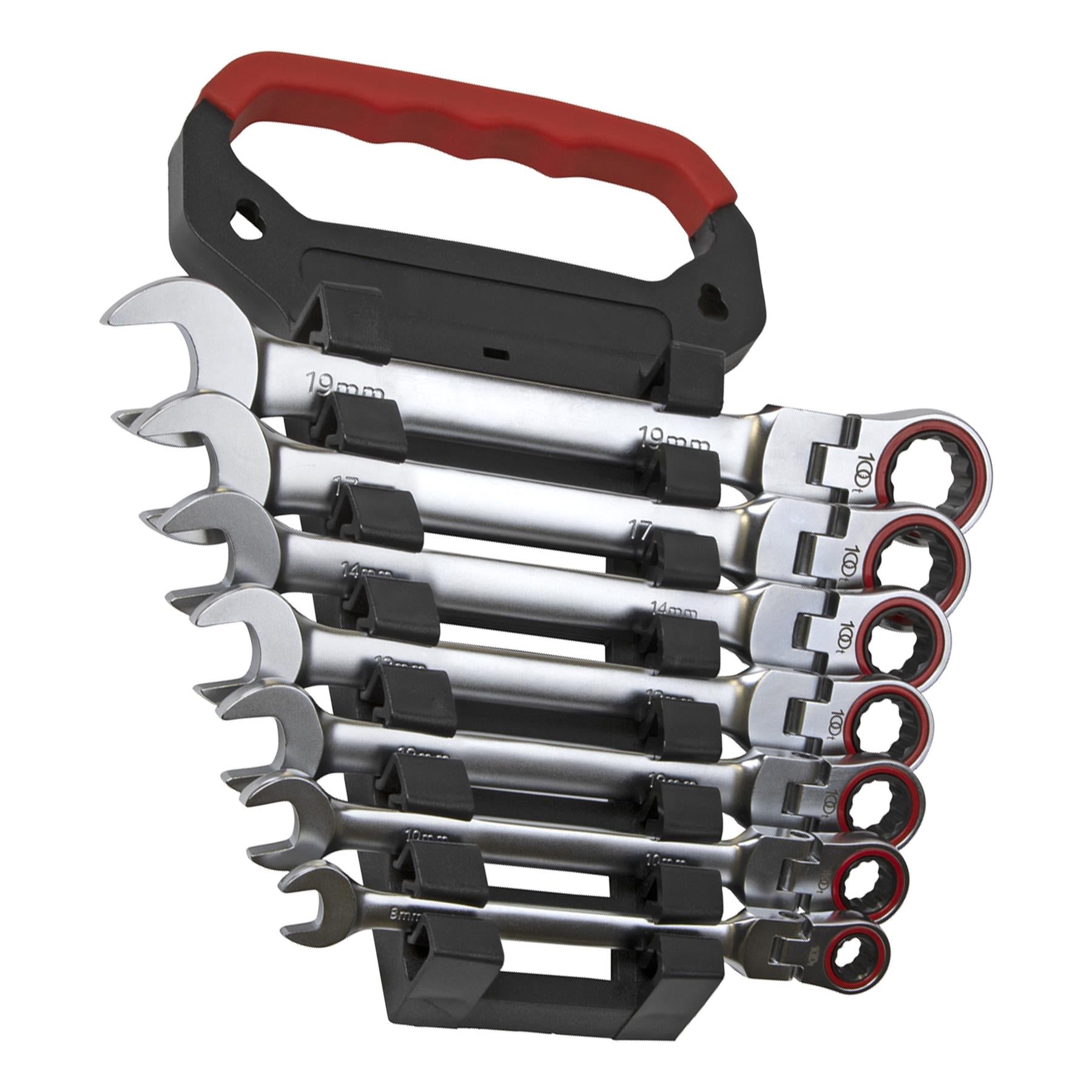 Sealey Flexi-Head Ratchet Comb. Spanner Set 7pc Platinum Series