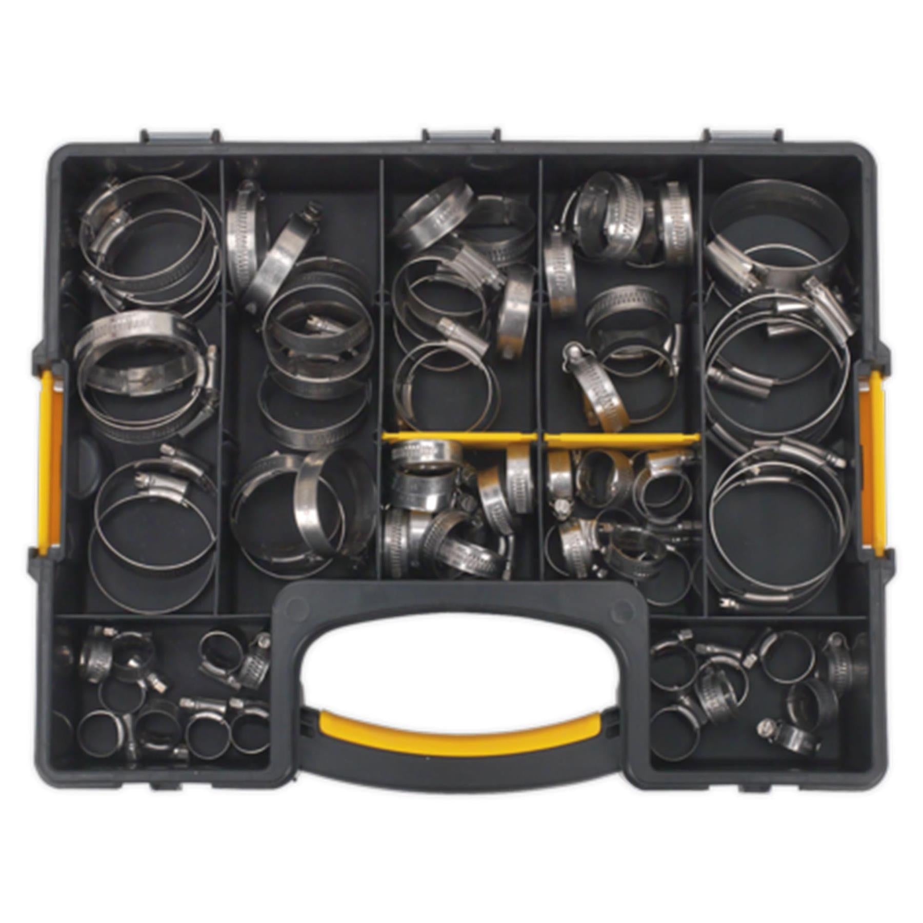 Sealey Hose Clip Assortment 90pc Stainless Steel 10-57mm