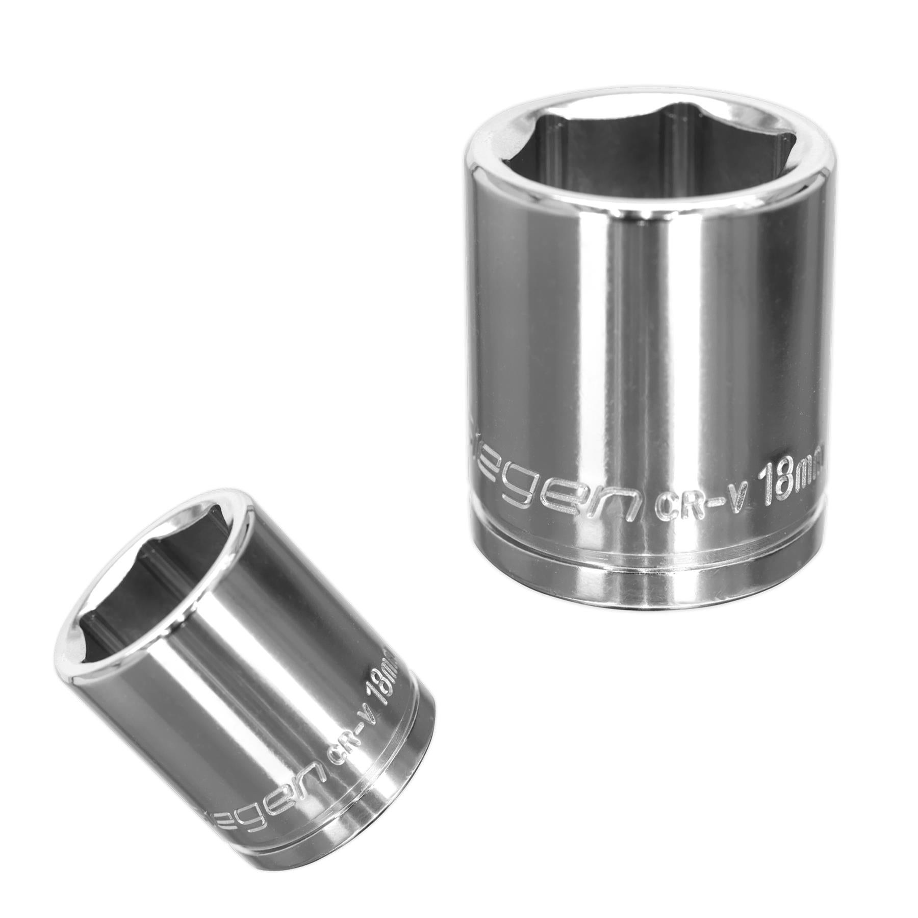 Sealey WallDrive Socket 18mm 3/8"Sq Drive