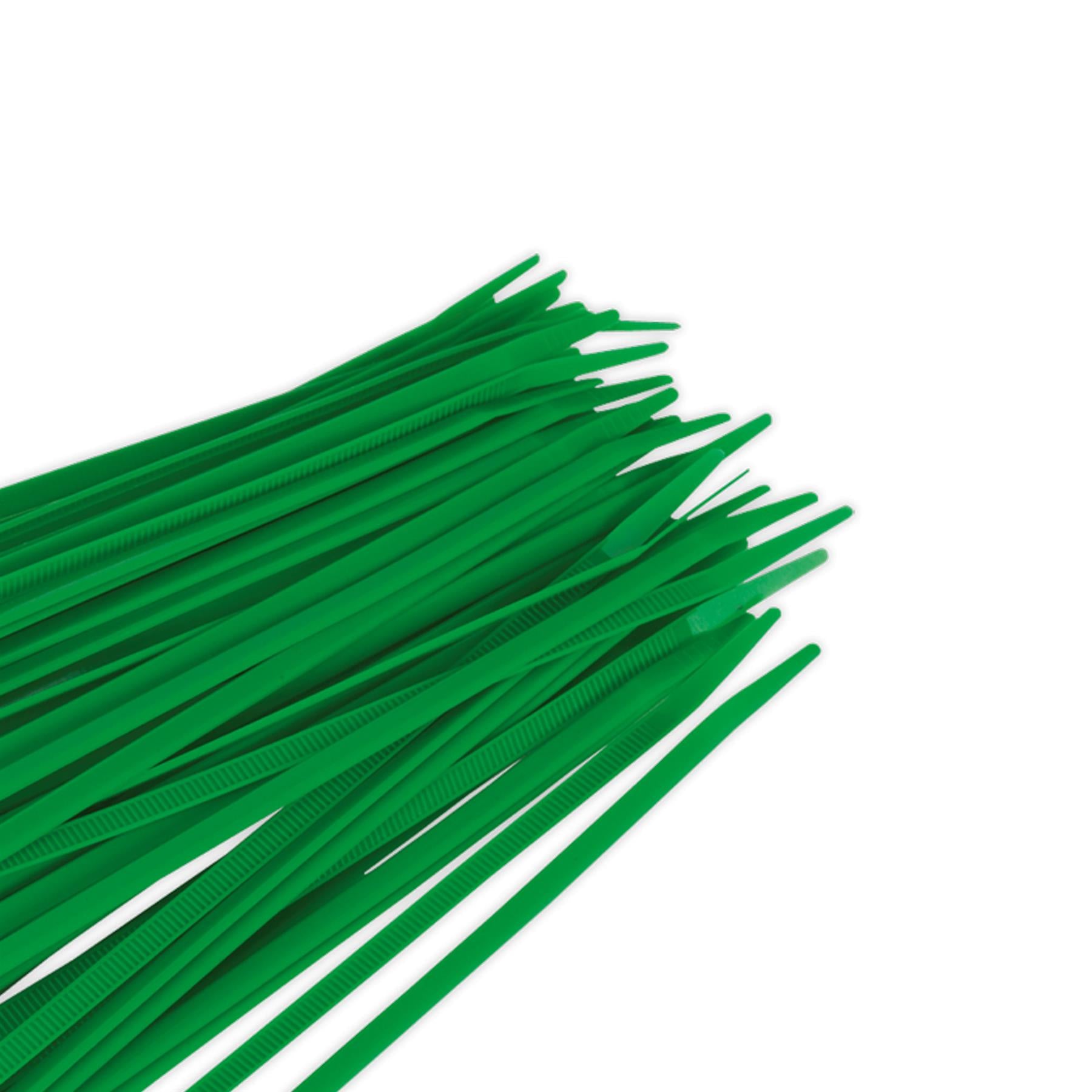 Sealey Cable Tie 200 x 4.4mm Green Pack of 100
