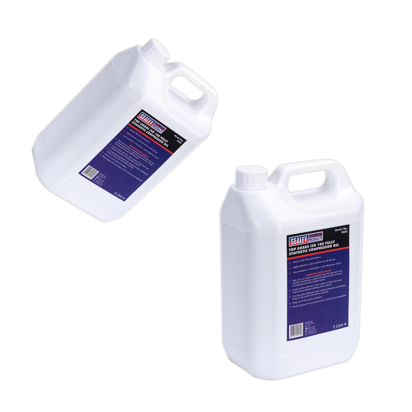 Sealey Compressor Oil Fully Synthetic 5Litre Container - FSO5