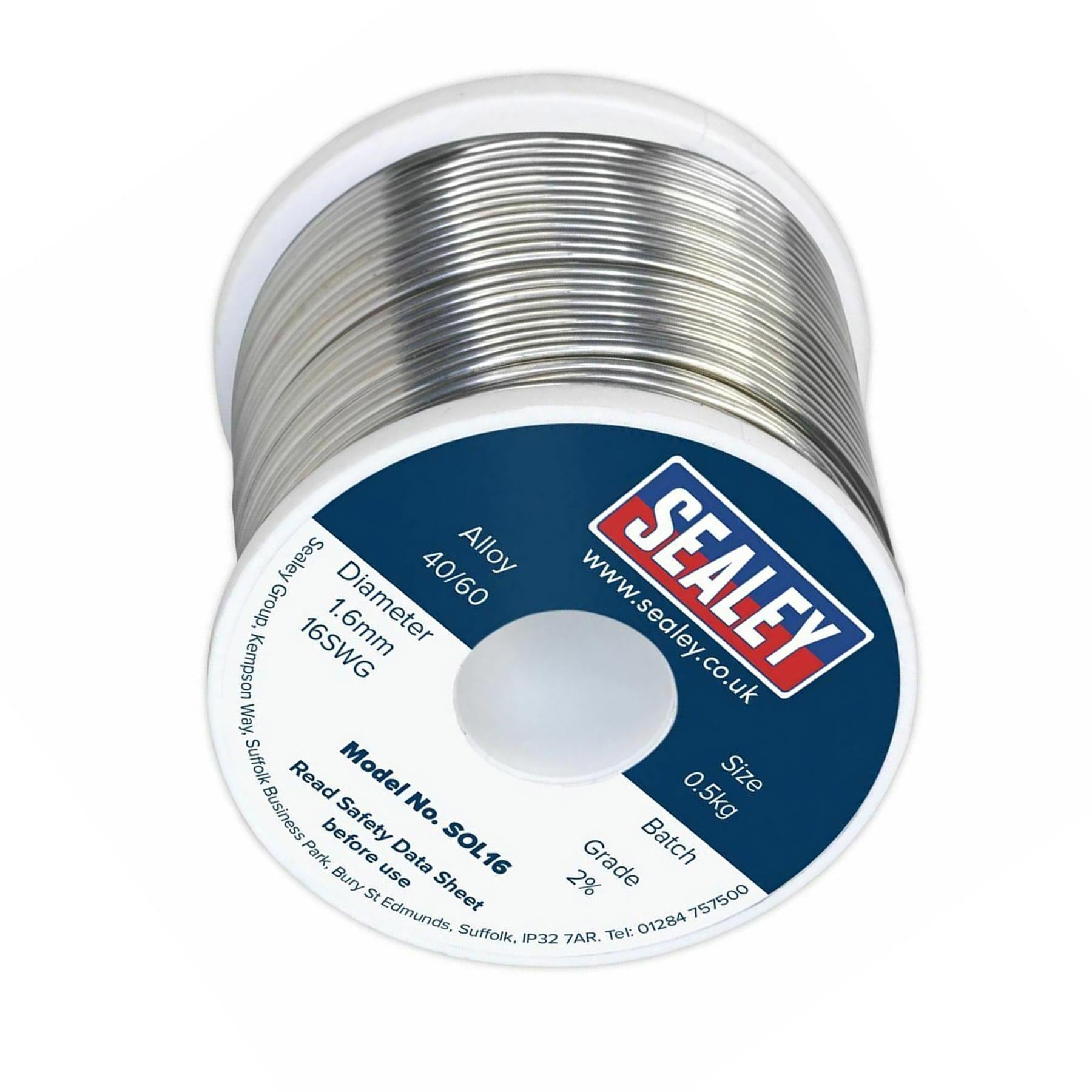 Sealey Solder Wire Quick Flow 1.6mm/16SWG 40/60 0.5kg Reel