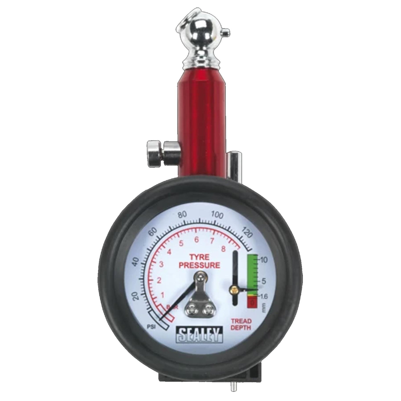 Sealey Tyre Pressure Gauge with Tread Depth Gauge 0-8bar(0-120psi)