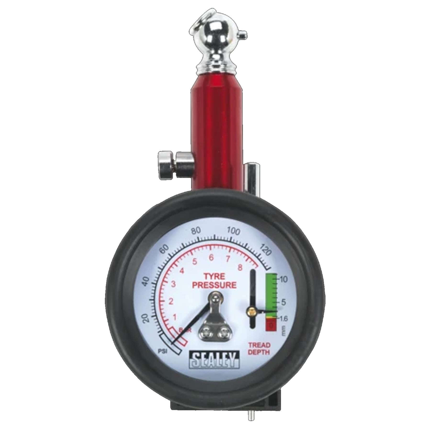 Sealey Tyre Pressure Gauge with Tread Depth Gauge 0-8bar(0-120psi)
