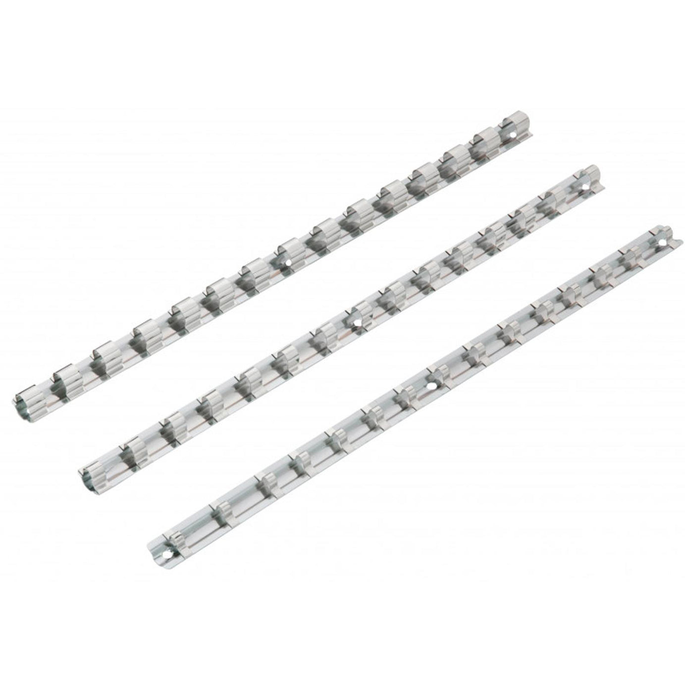 BlueSpot 3Pce Socket Rails High Shine Finish For 1/4" 1/2" 3/8" Sockets High Quality New