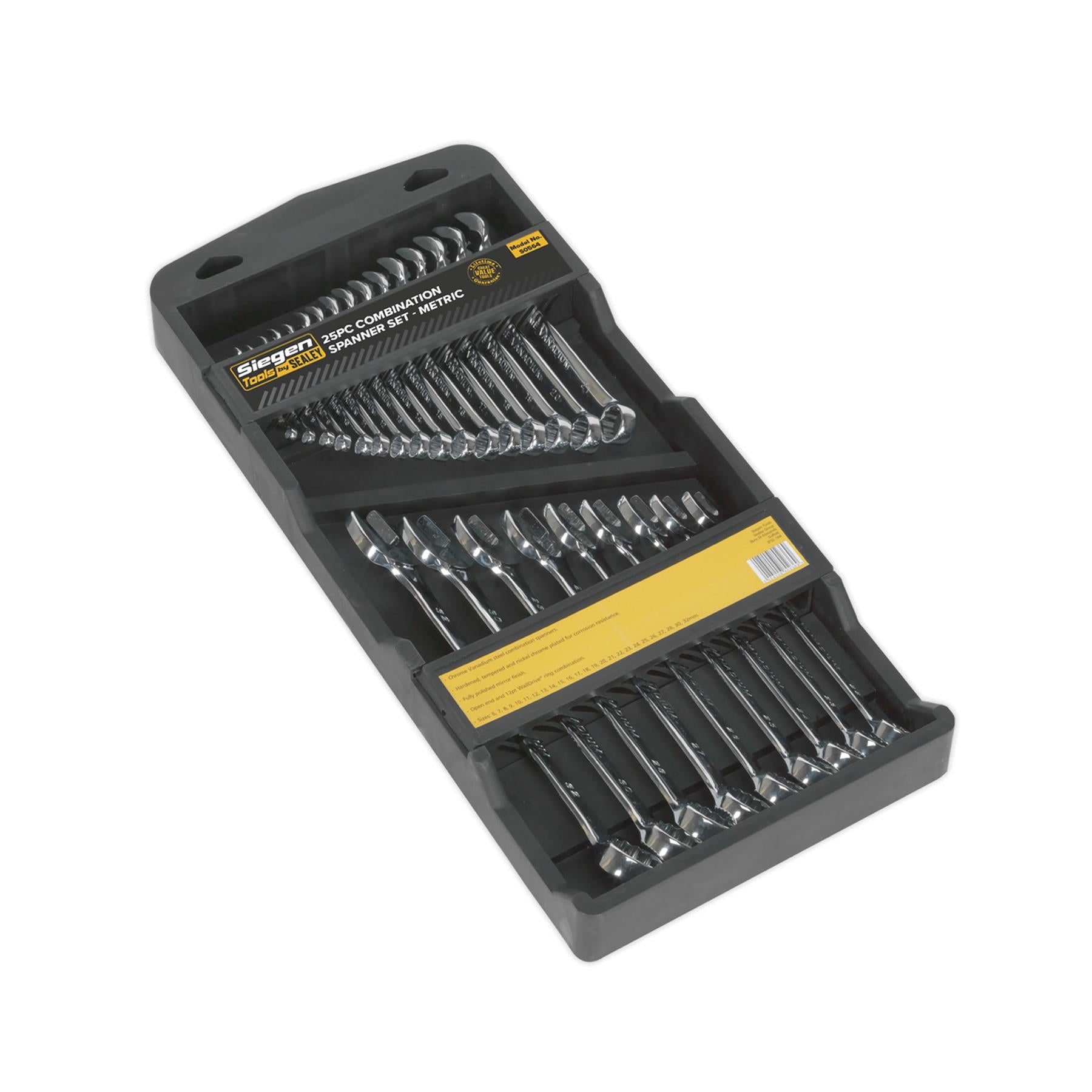 Sealey Combination Spanner Set 25pc Metric
