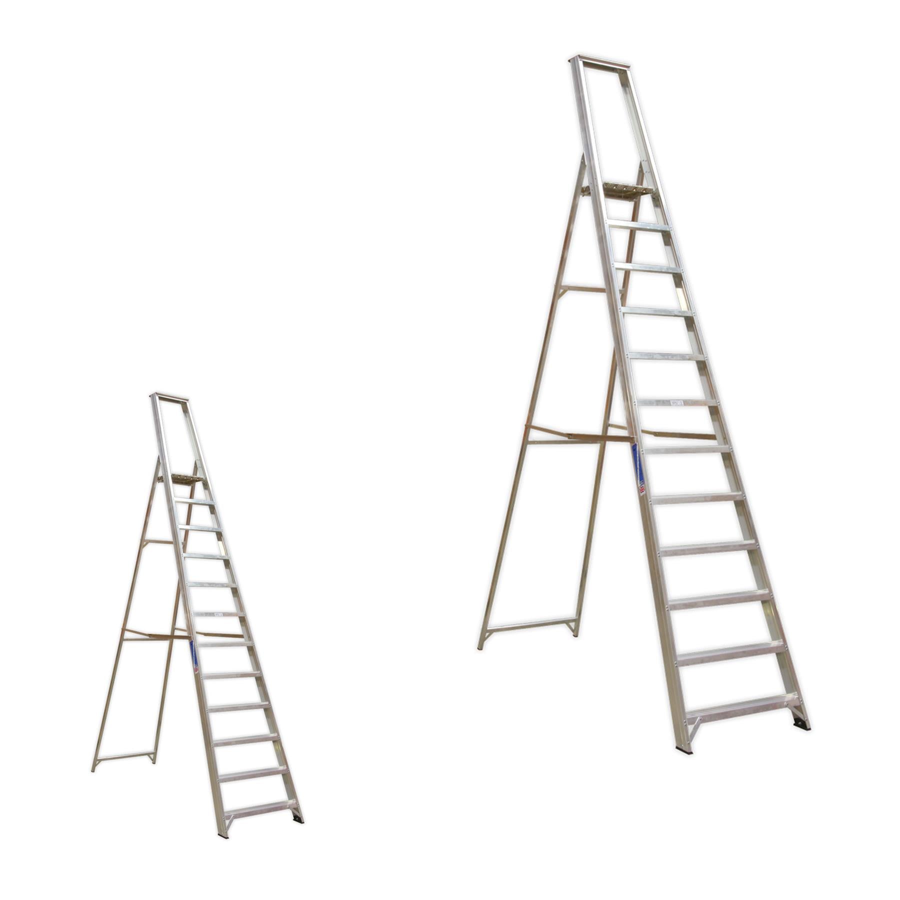 Sealey Aluminium Step Ladder 12-Tread Industrial BS 2037/1