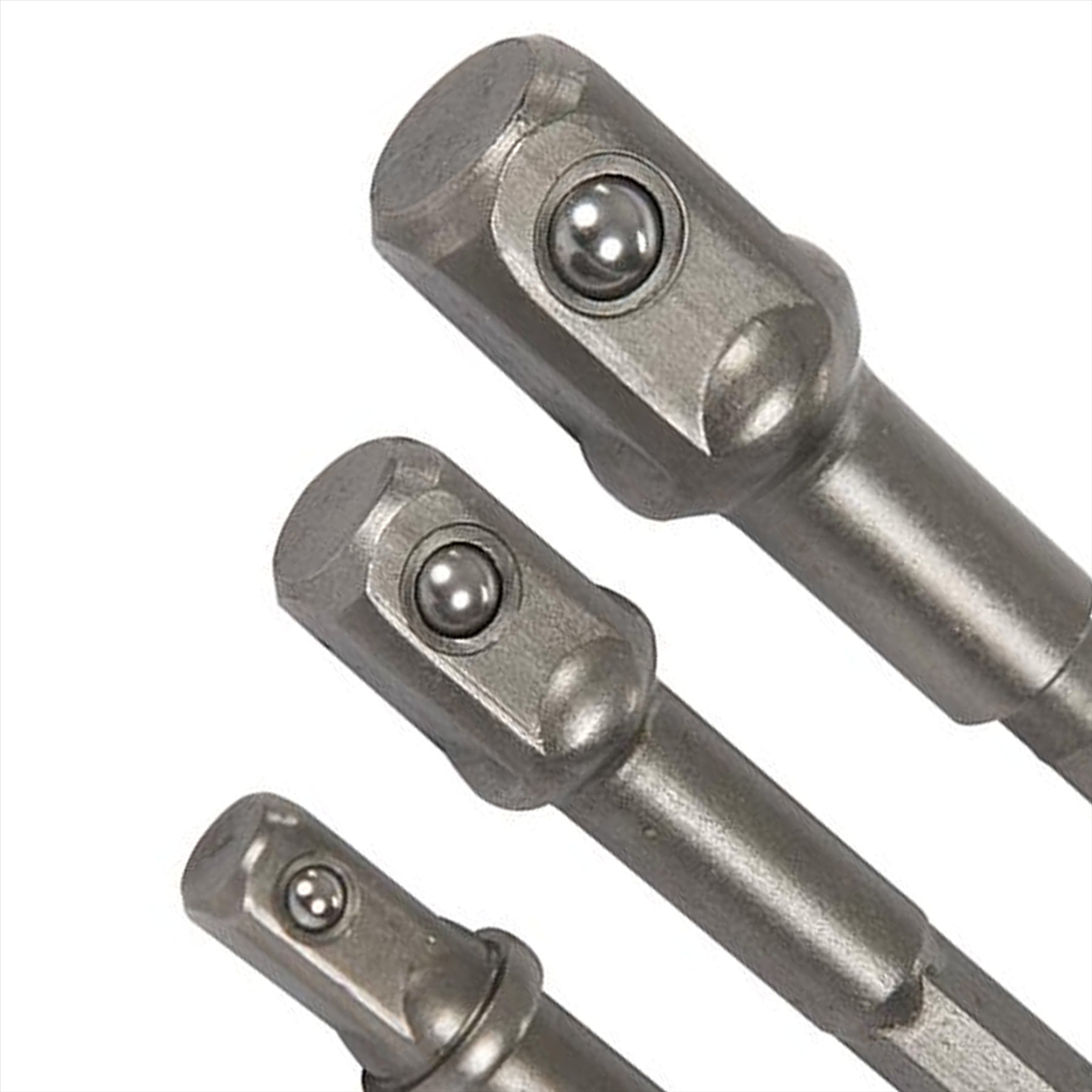 CRV Steel Socket Driver Set 3pcs 1/2" 1/4" 3/8" 1/4" Hex Shank Drill & Drill Drivers Converter