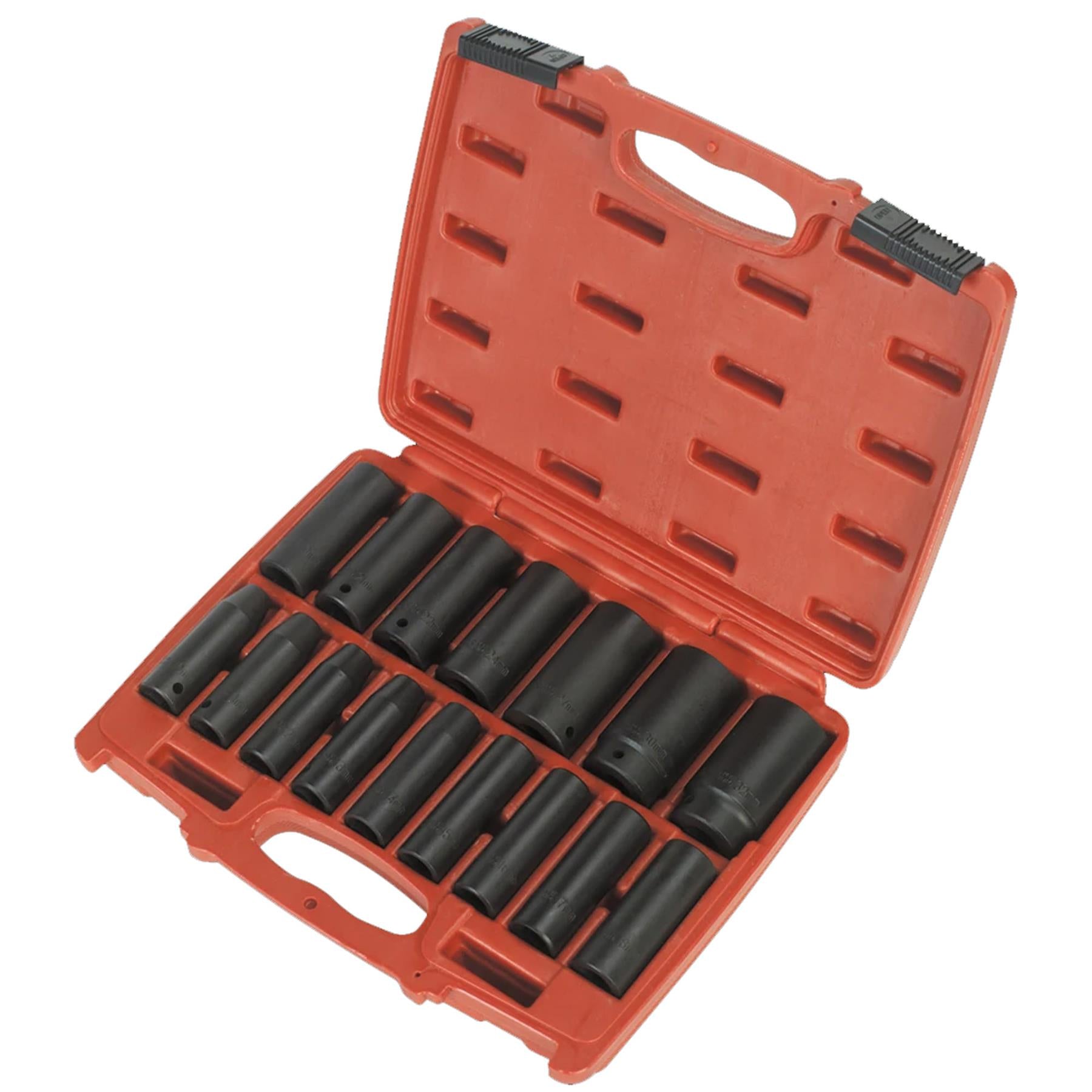 Sealey Impact Socket Set 16pc 1/2"Sq Drive Deep Metric