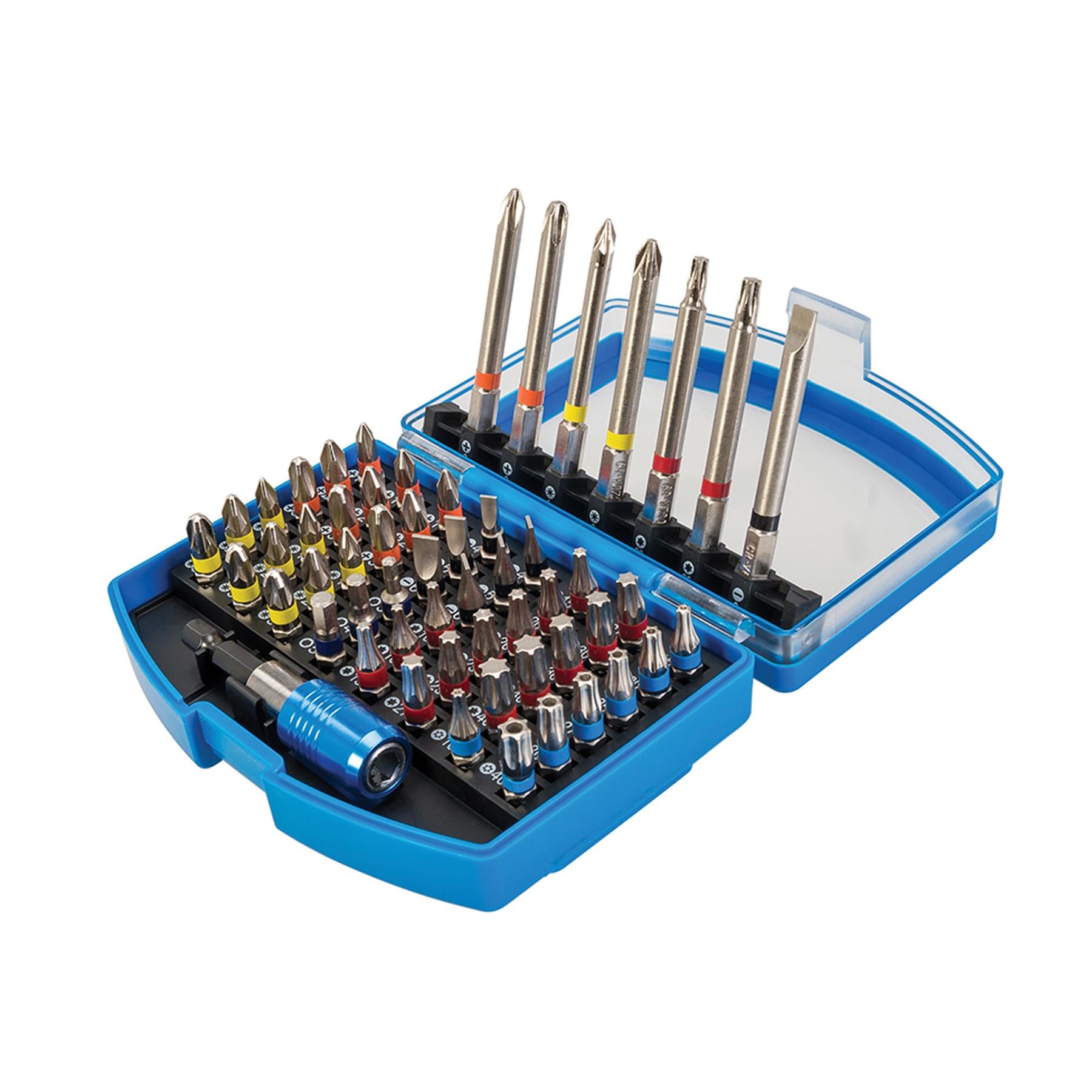 Tools 56 Piece Screwdriver Bit Set For Cordless Drills Chrome Vanadium Steel