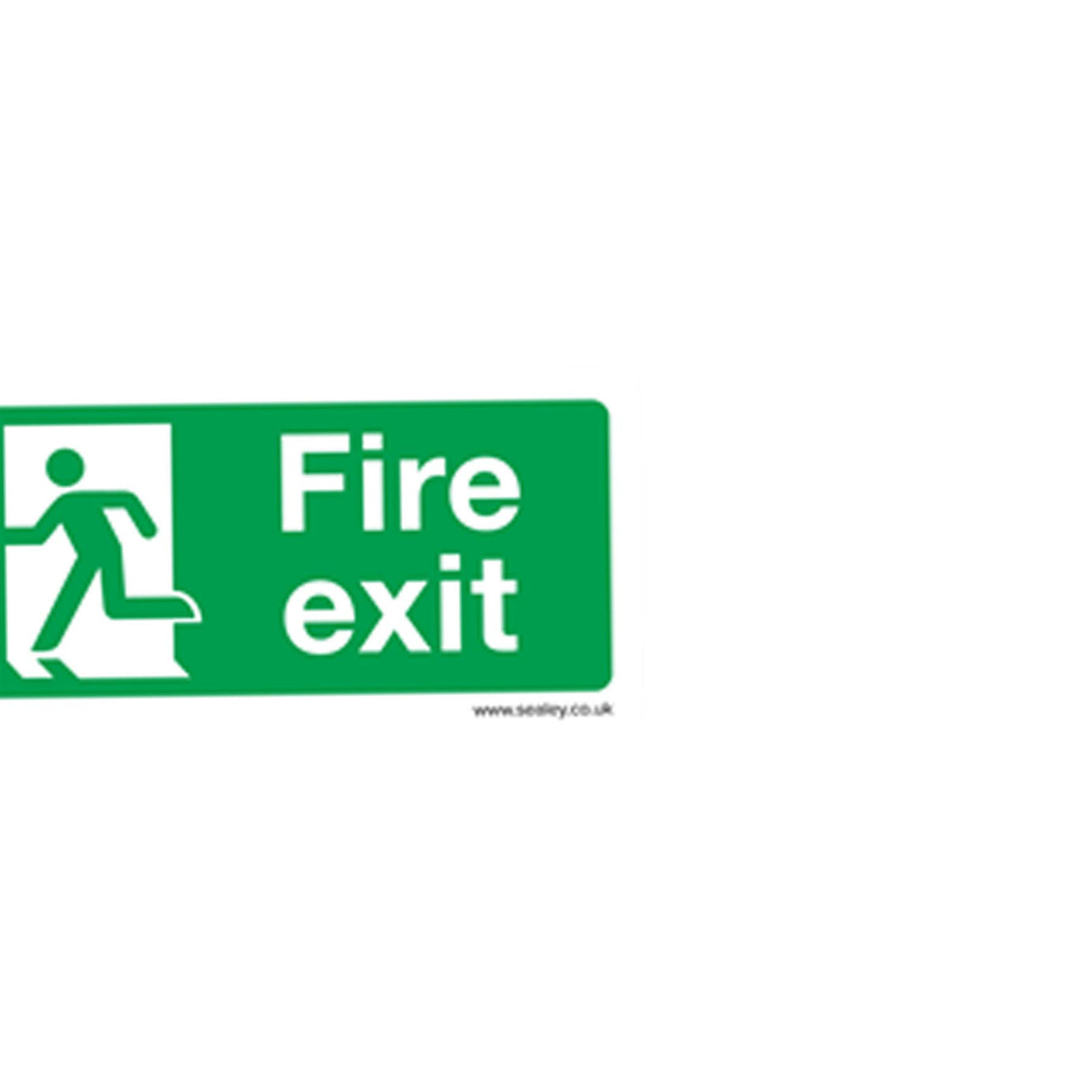 Safety Sign - Fire Exit (Left) - Rigid Plastic - Pack of 10. Sealey