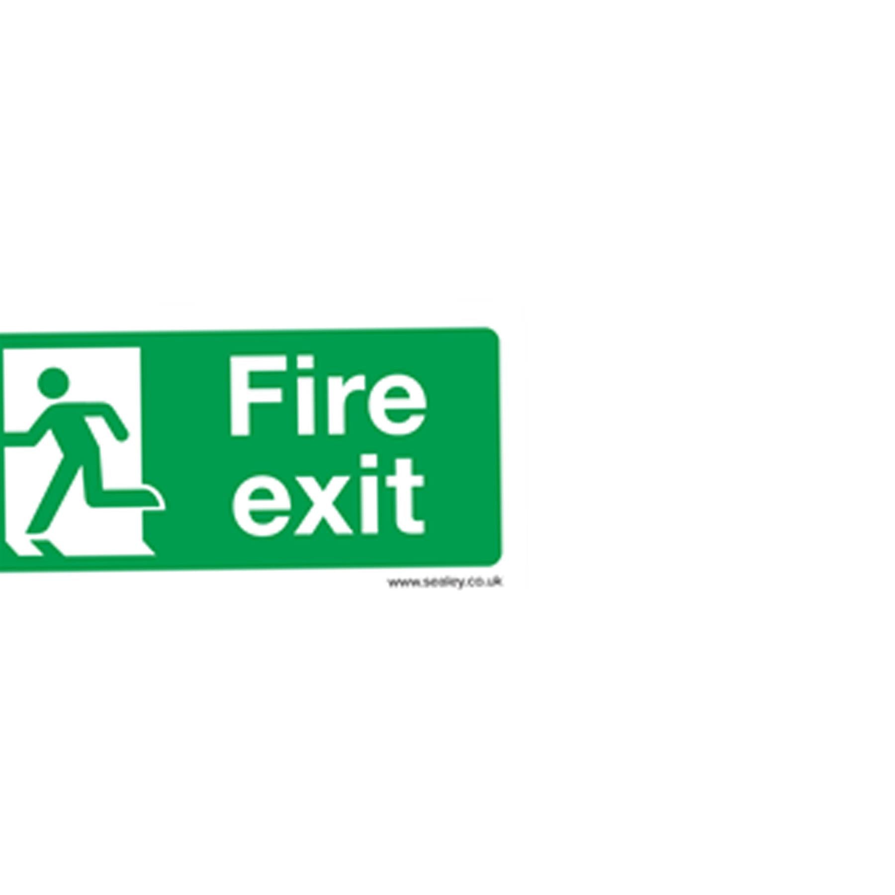 Safety Sign - Fire Exit (Left) - Rigid Plastic - Pack of 10. Sealey